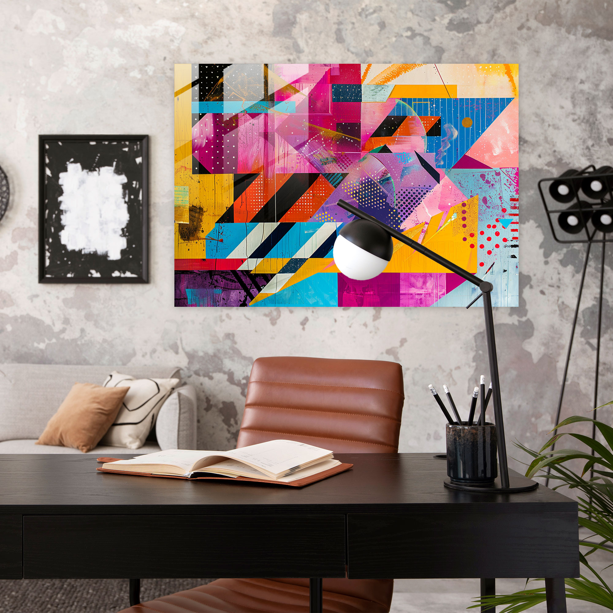 Abstract Art Glass Print - Abstract Art, Home Decoration, Modern Art, Glass Print