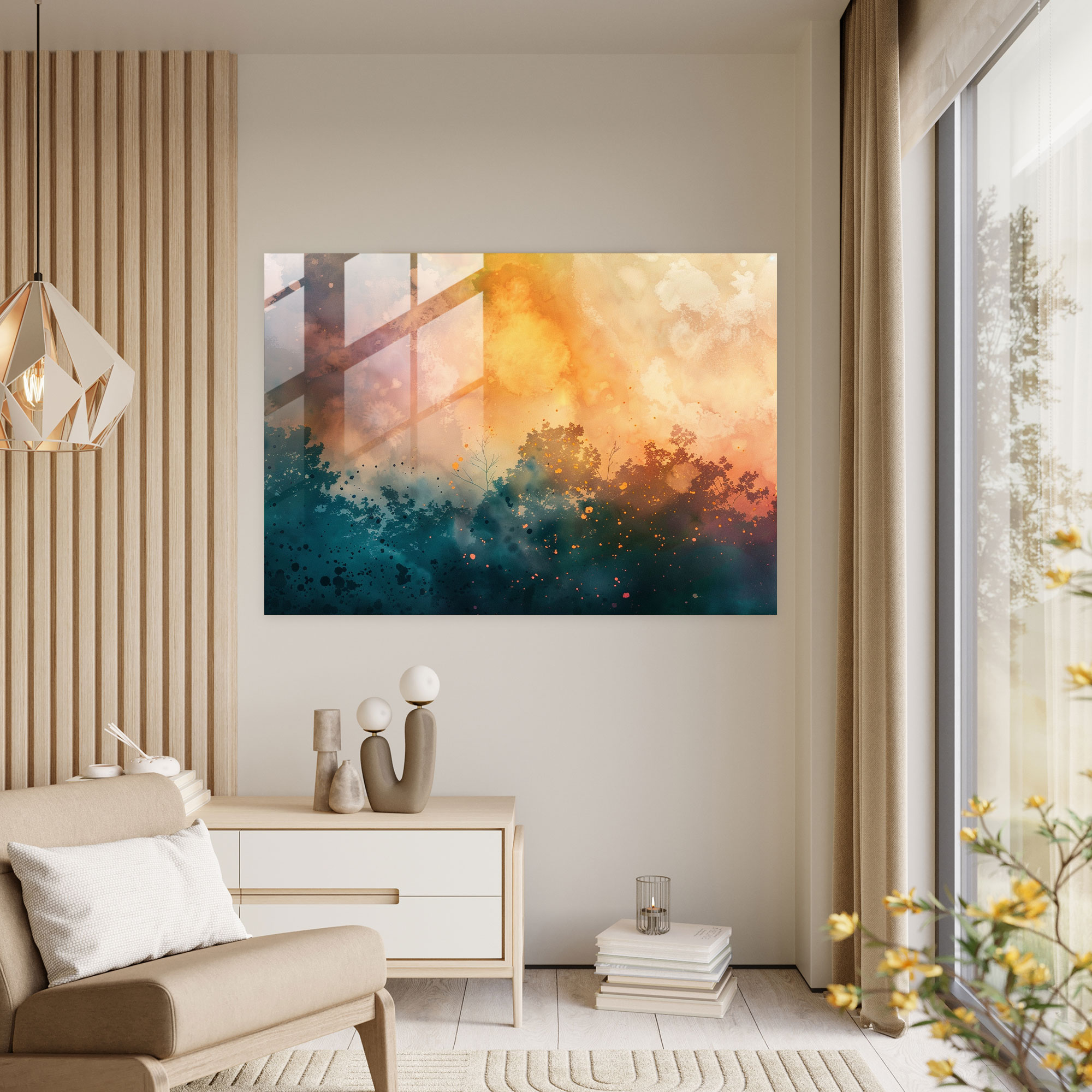 Glass Print Abstract Art - Abstract Art, Home Decoration, Modern Art, Glass Print