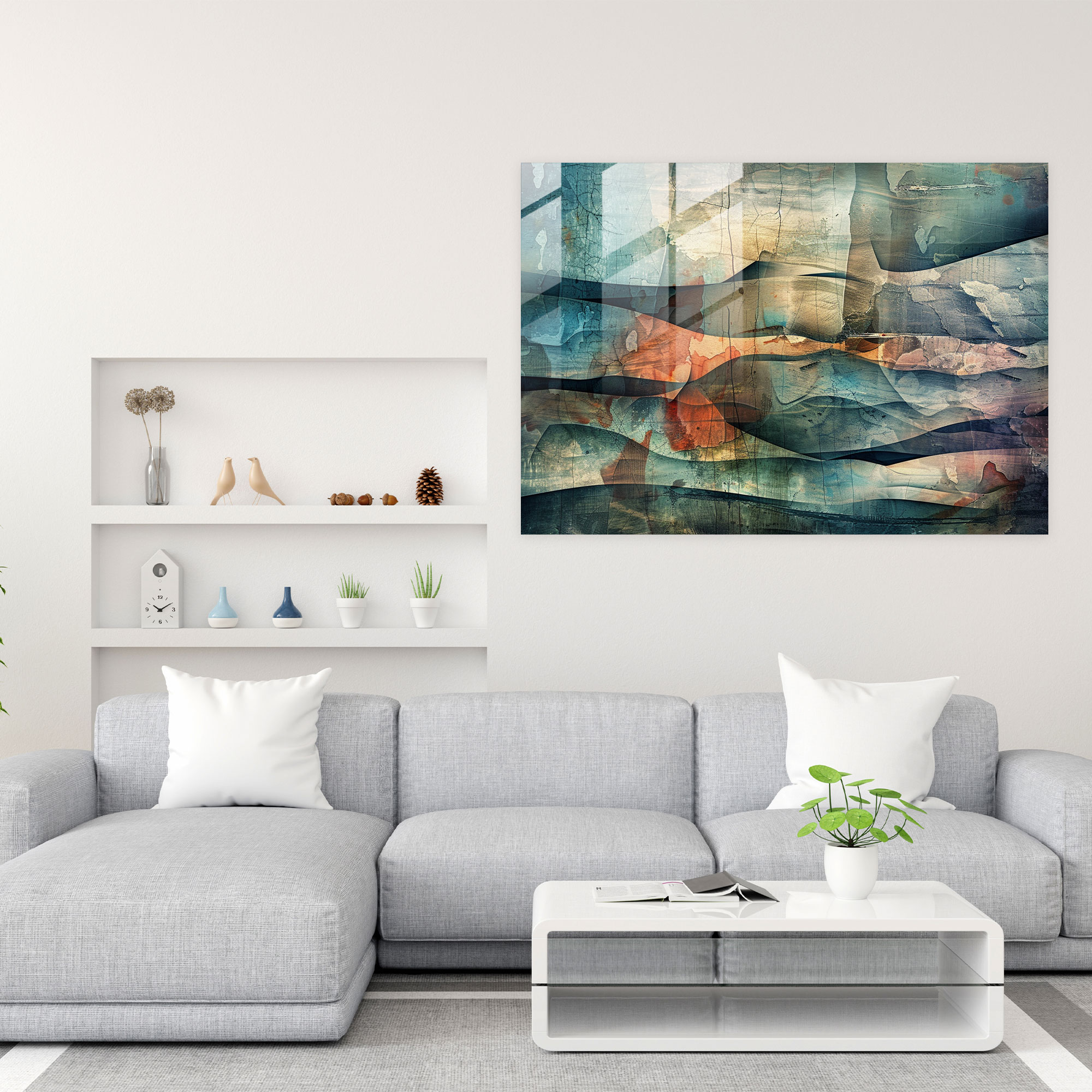 Abstract Art Glass Print Wall Art - Abstract Art, Abstract Art, Wall Decoration, Modern Art