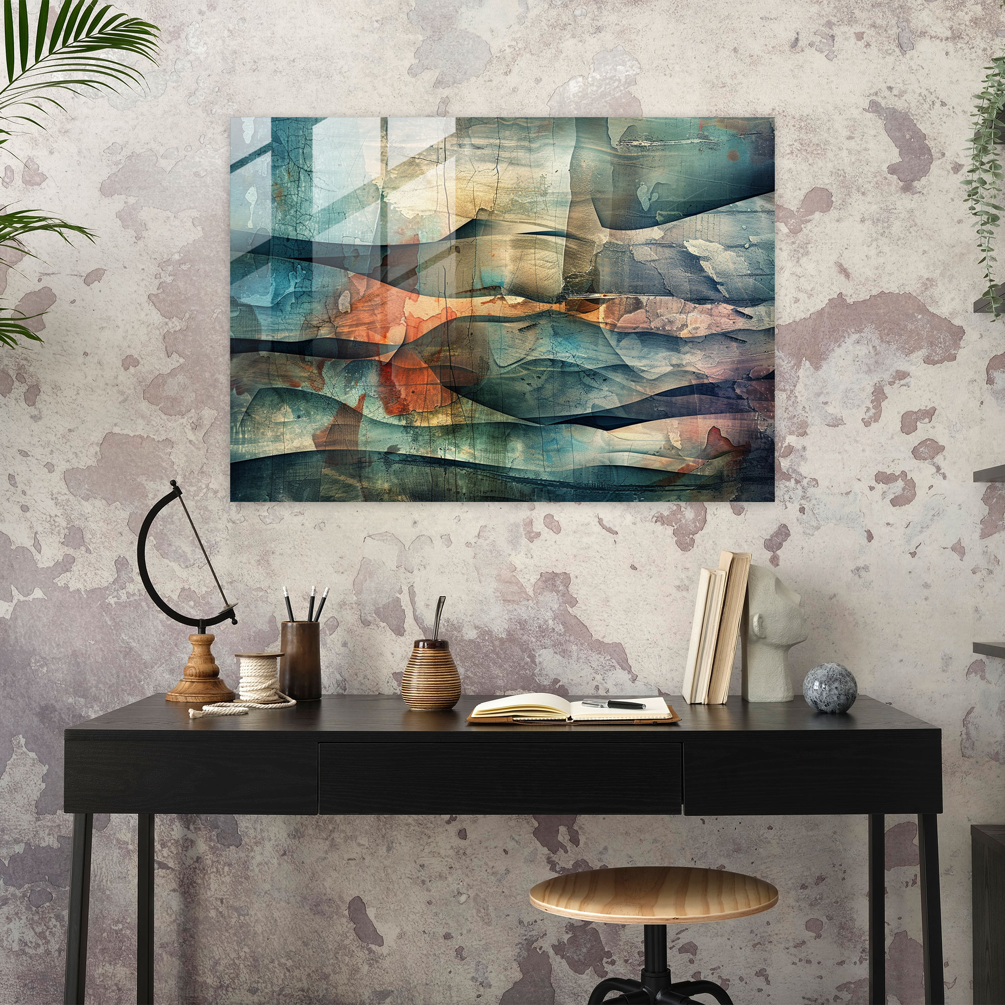 Abstract Art Glass Print Wall Art - Abstract Art, Abstract Art, Wall Decoration, Modern Art