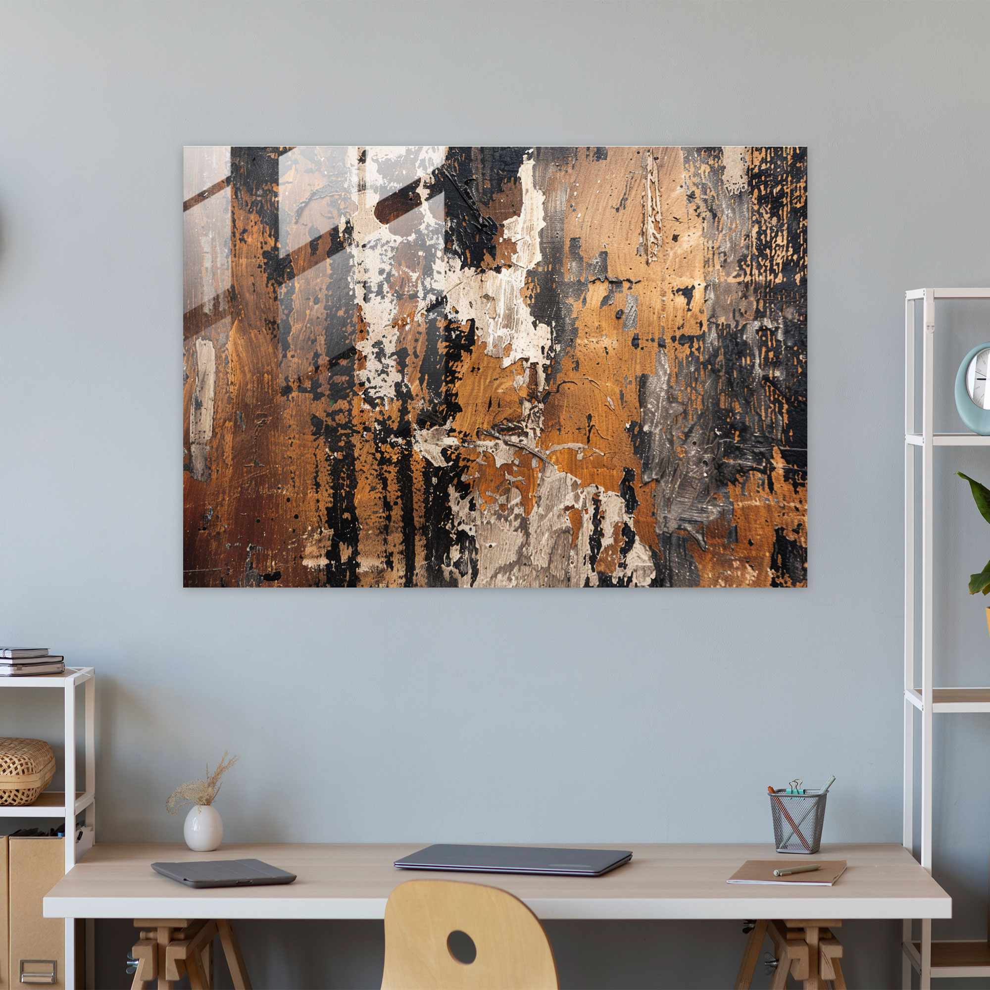 Earthy Textures Abstract Art Home Decoration - Abstract Art, Abstract Art, Glass Print, Home Decoration