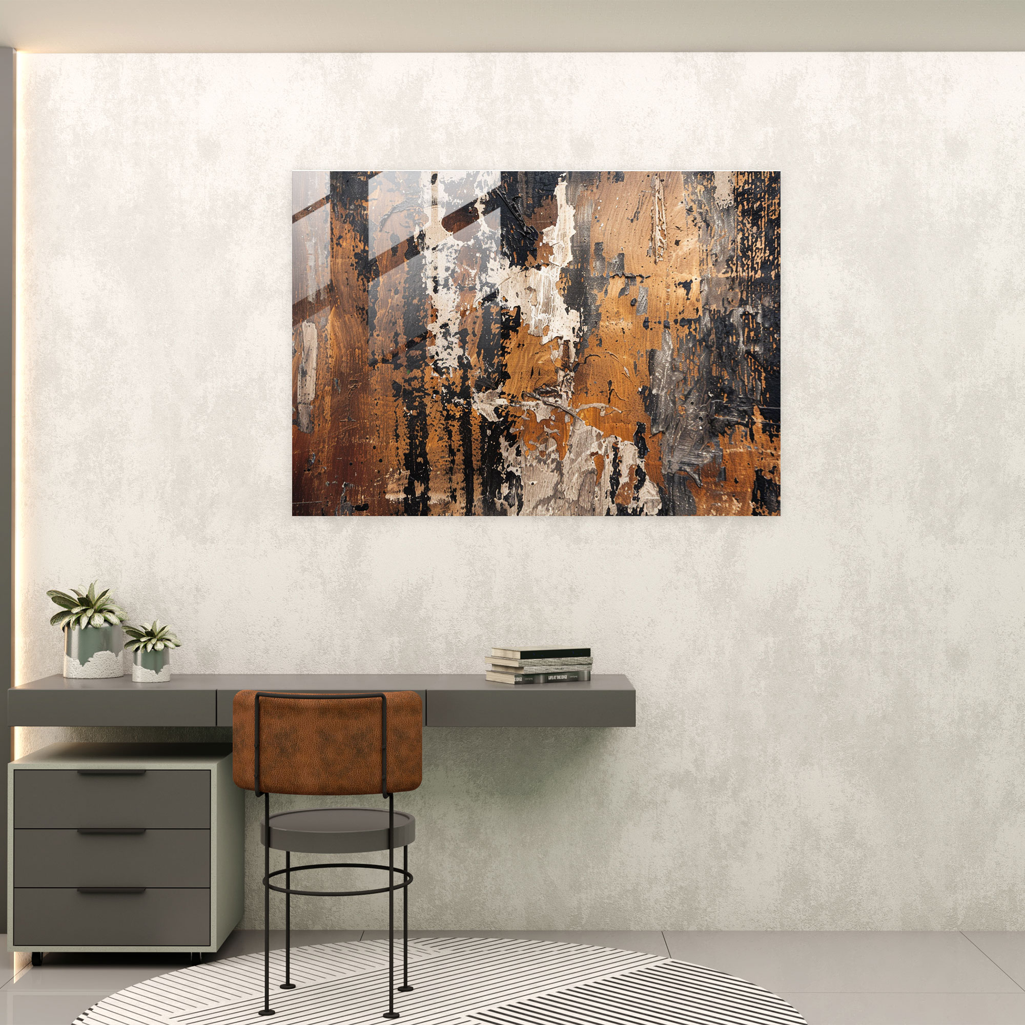 Earthy Textures Abstract Art Home Decoration - Abstract Art, Abstract Art, Glass Print, Home Decoration