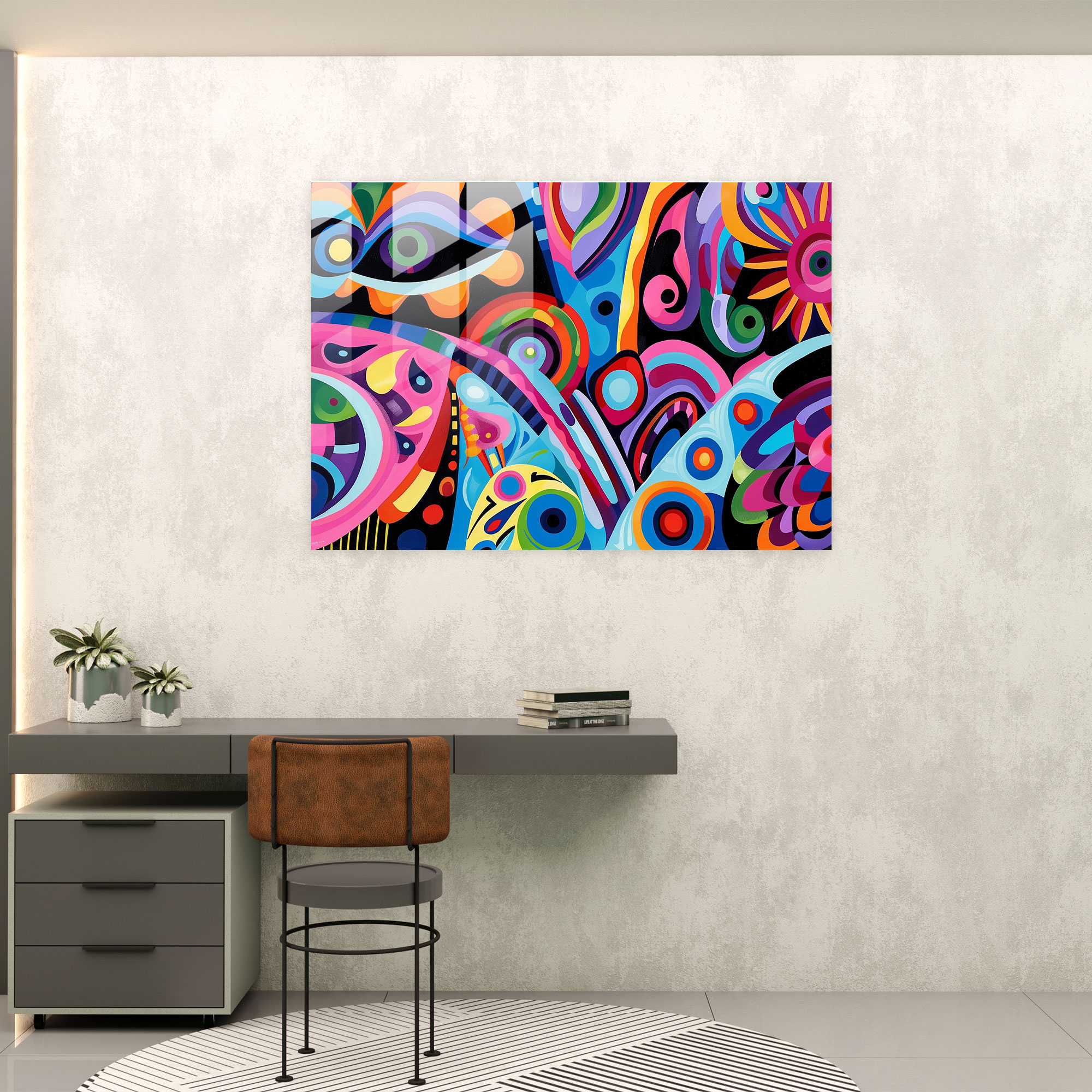 Vibrant Patterns Abstract Art Modern Art - Abstract Art, Bold Patterns, Abstract Art, Glass Print