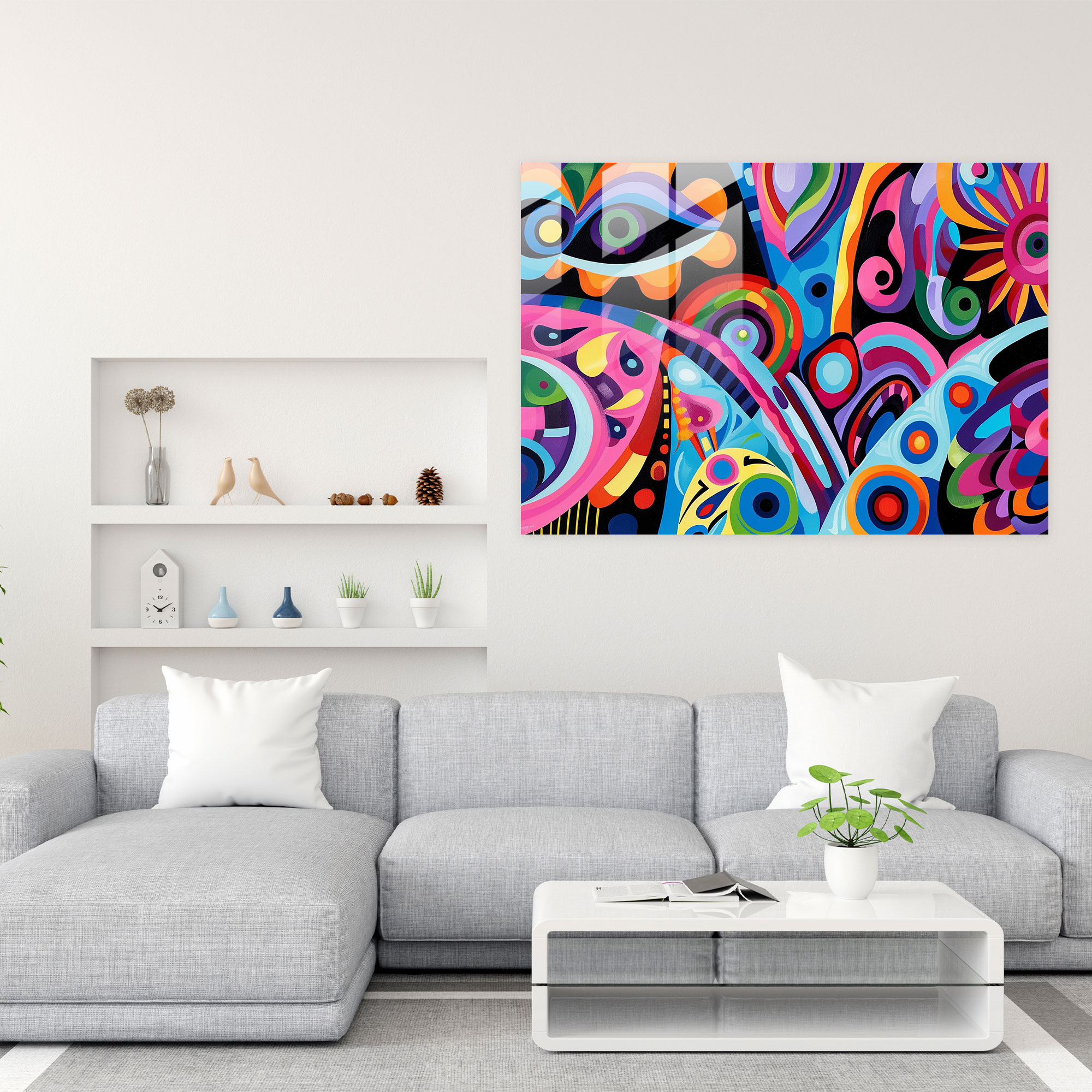 Vibrant Patterns Abstract Art Modern Art - Abstract Art, Bold Patterns, Abstract Art, Glass Print