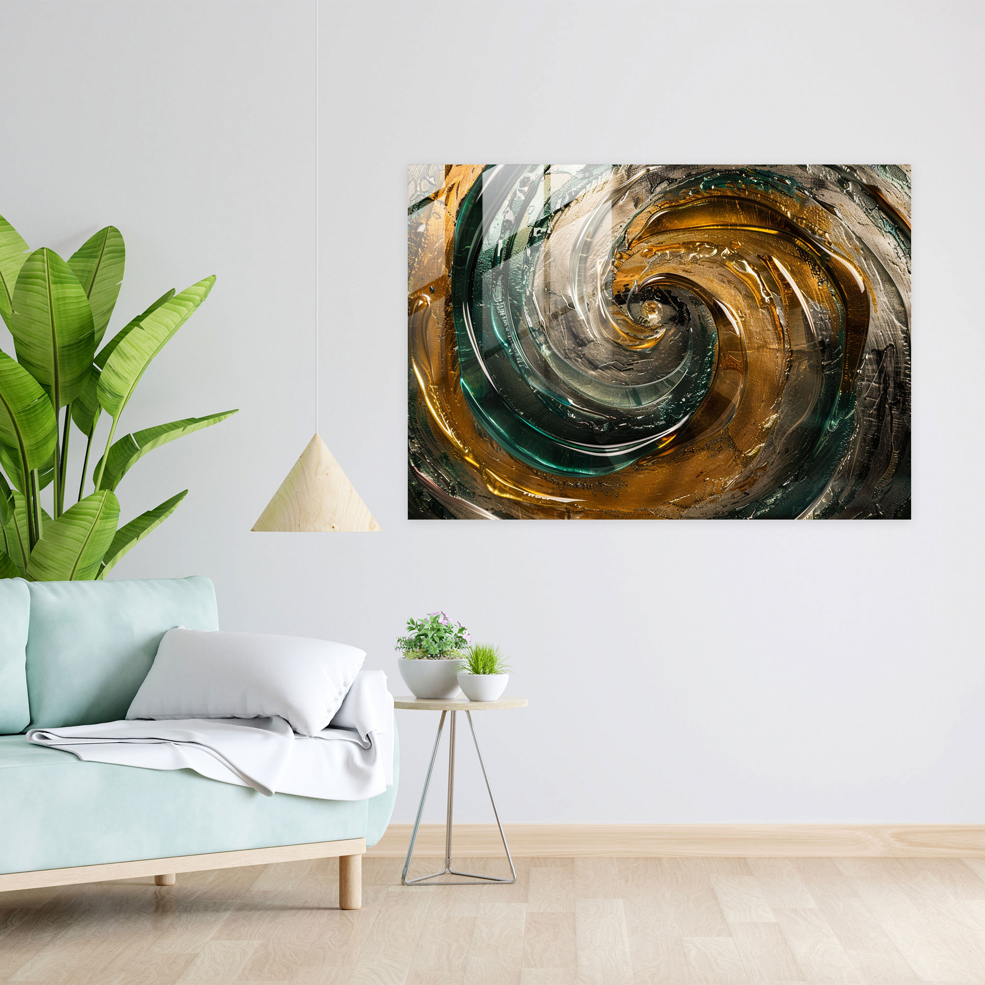 Metallic Swirls Abstract Art Glass Wall Art - Abstract Art, Abstract Art, Glass Wall Art, Swirling Textures