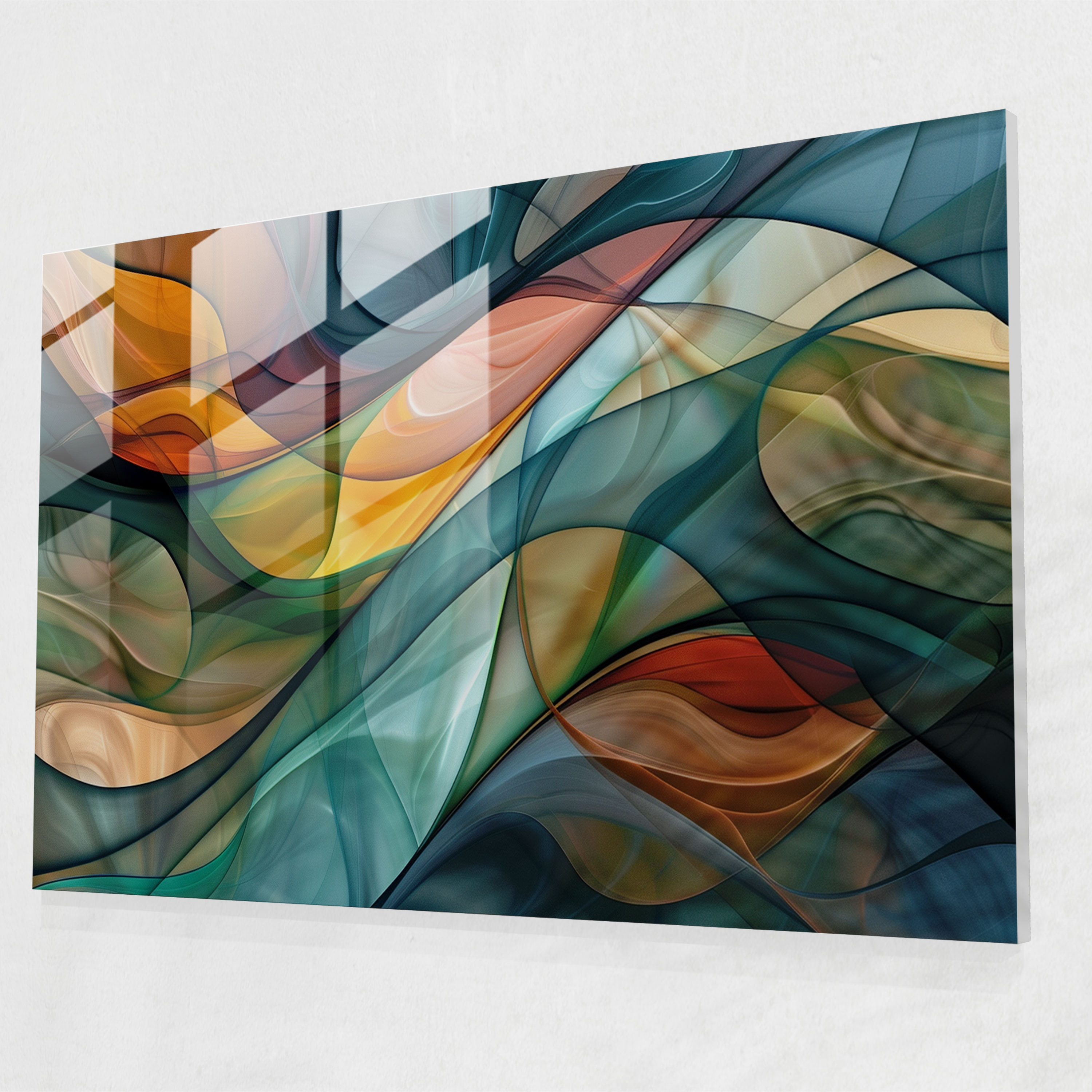 Organic Oasis Abstract Art Glass Print - Abstract Art, Calming Colors, Glass Print, Abstract Art