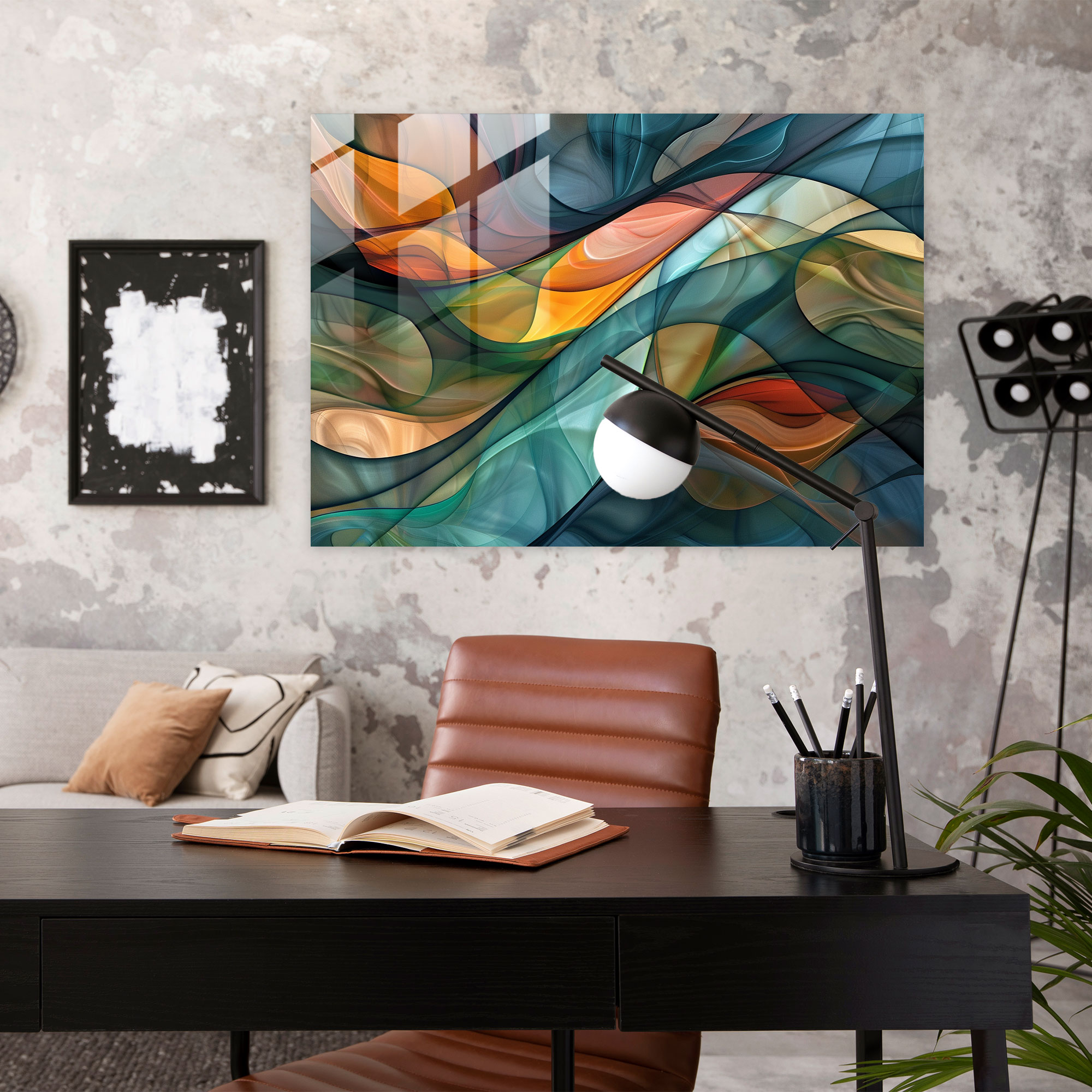 Organic Oasis Abstract Art Glass Print - Abstract Art, Calming Colors, Glass Print, Abstract Art