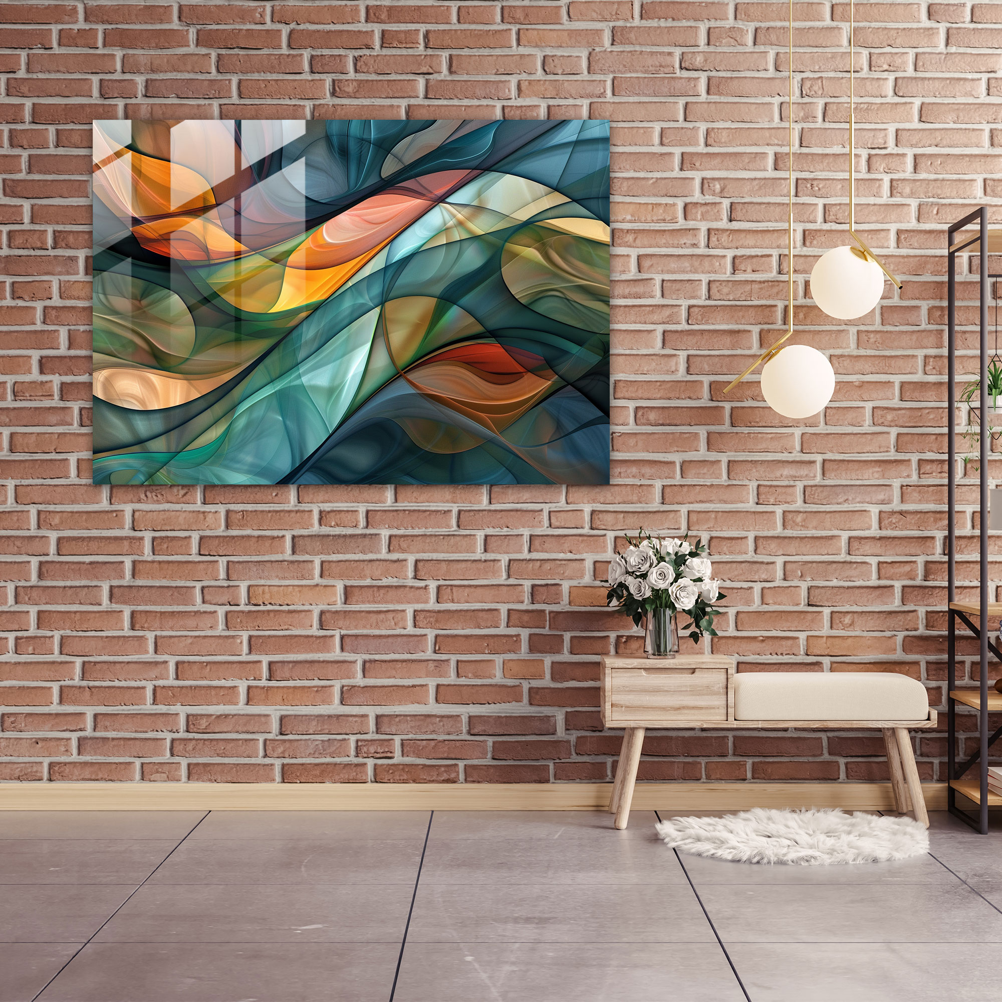 Organic Oasis Abstract Art Glass Print - Abstract Art, Calming Colors, Glass Print, Abstract Art