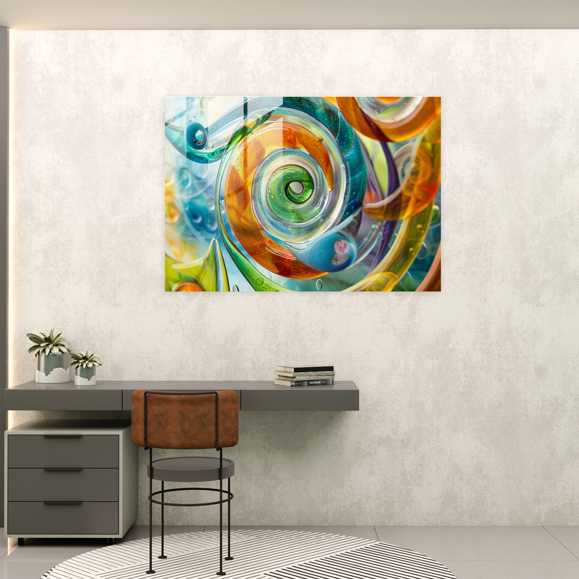 Abstract Art Glass Print, Playful Swirls And Whimsical Shapes - Abstract Art, Abstract Art, Glass Print, Modern Art