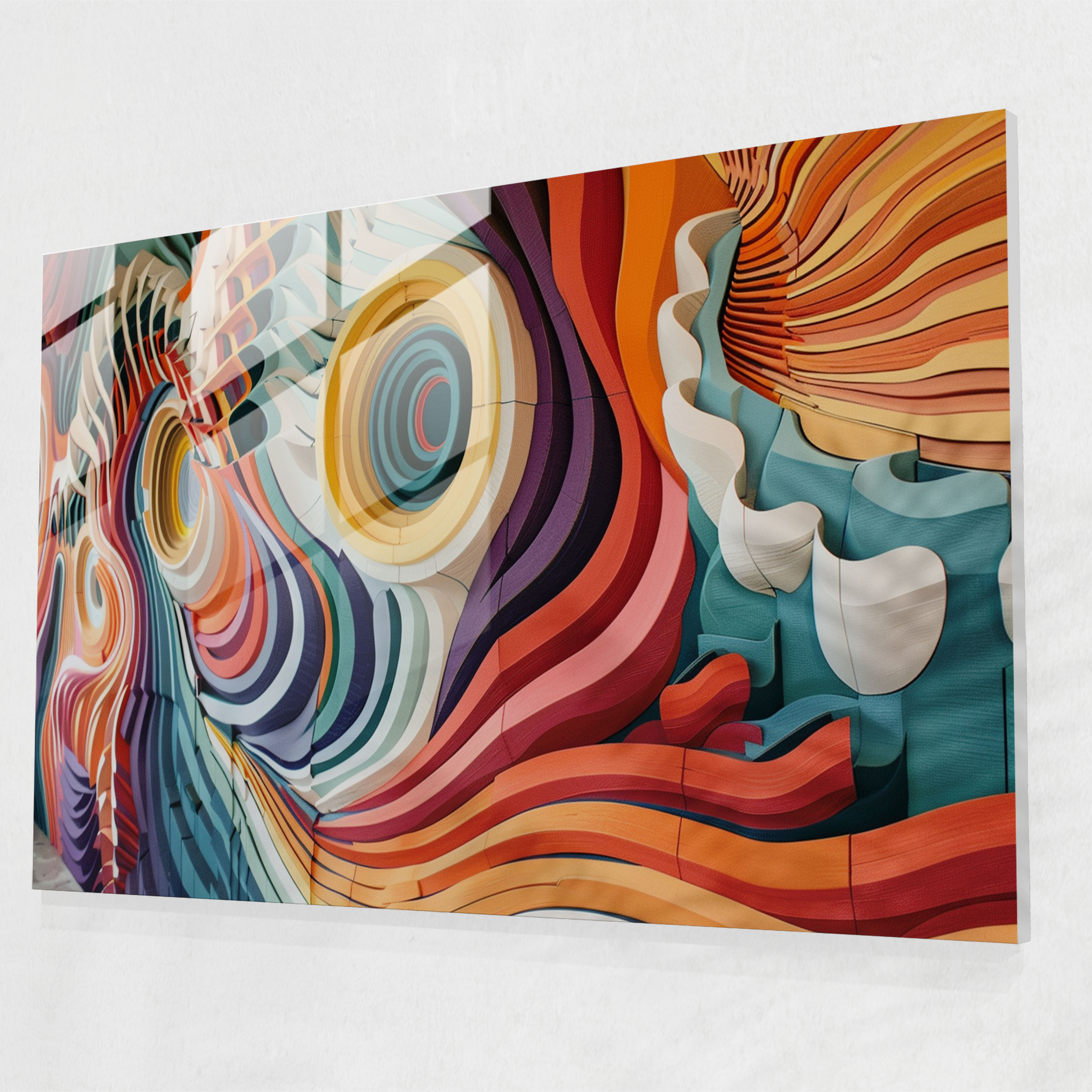 Abstract Art Wall Decoration, Mind-Bending Patterns And Optical Illusions - Abstract Art, Glass Print, Wall Decoration, Home Decoration