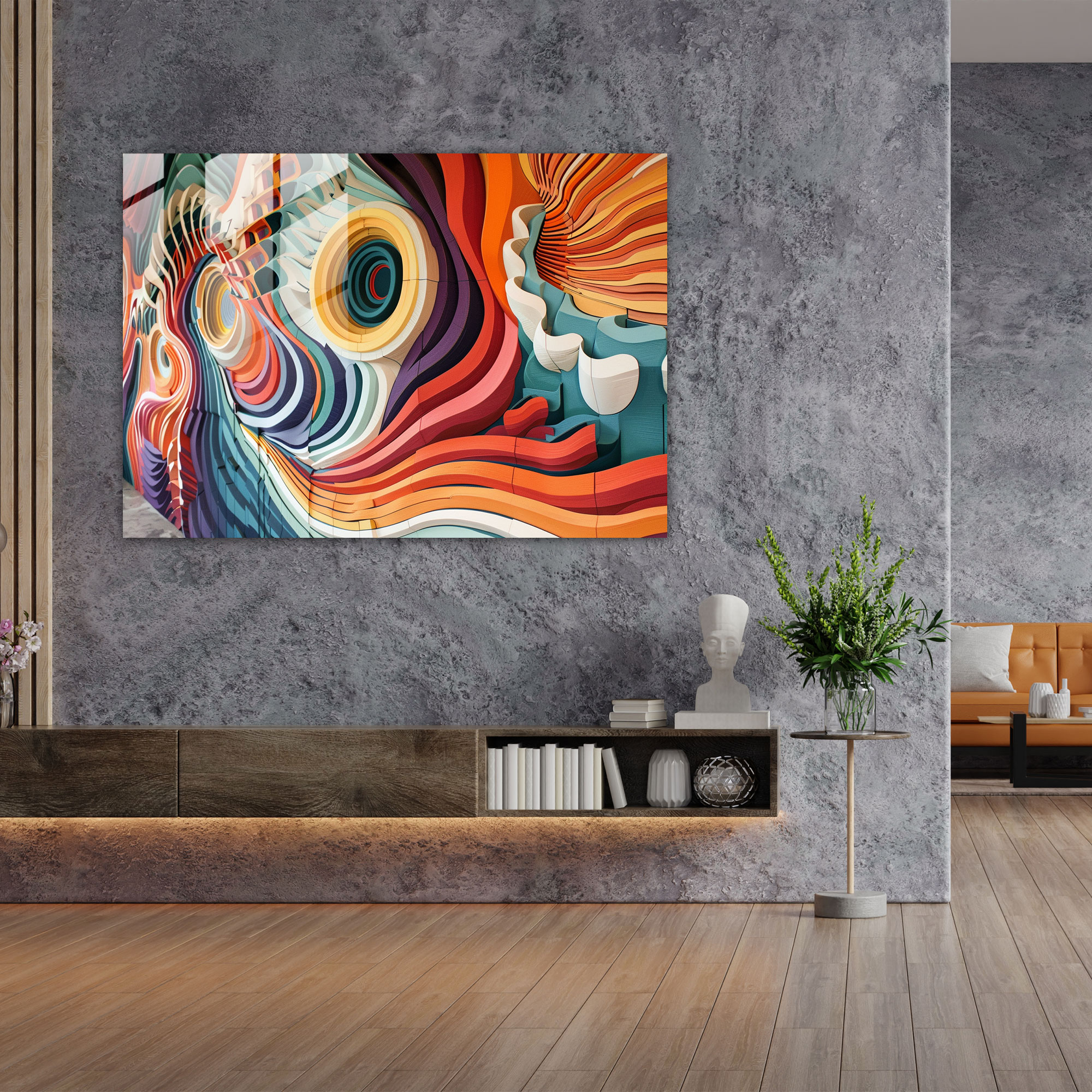Abstract Art Wall Decoration, Mind-Bending Patterns And Optical Illusions - Abstract Art, Glass Print, Wall Decoration, Home Decoration