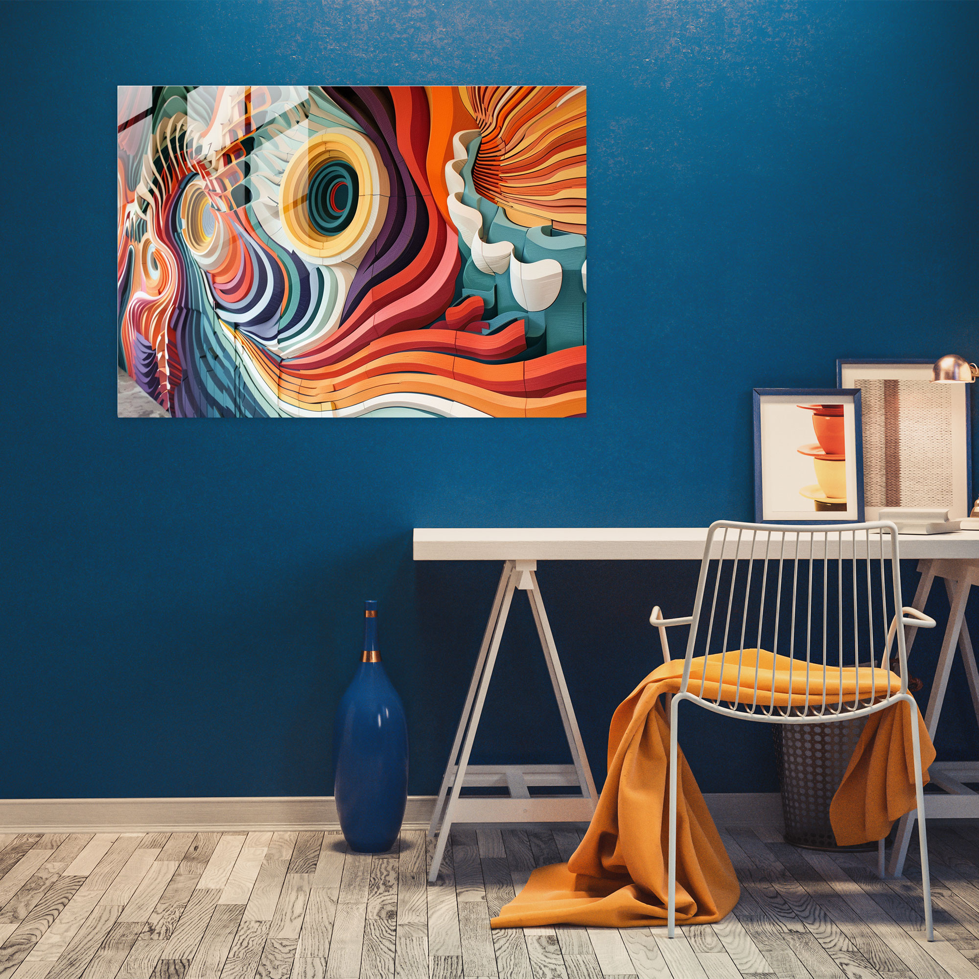 Abstract Art Wall Decoration, Mind-Bending Patterns And Optical Illusions - Abstract Art, Glass Print, Wall Decoration, Home Decoration