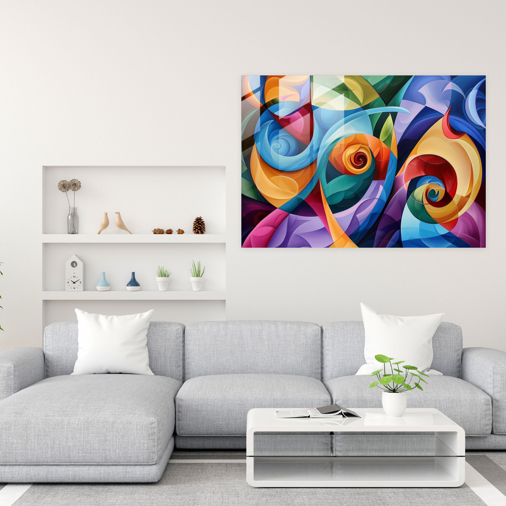 Abstract Art Glass Print - Abstract Art, Abstract Art, Glass Print, Home Decoration