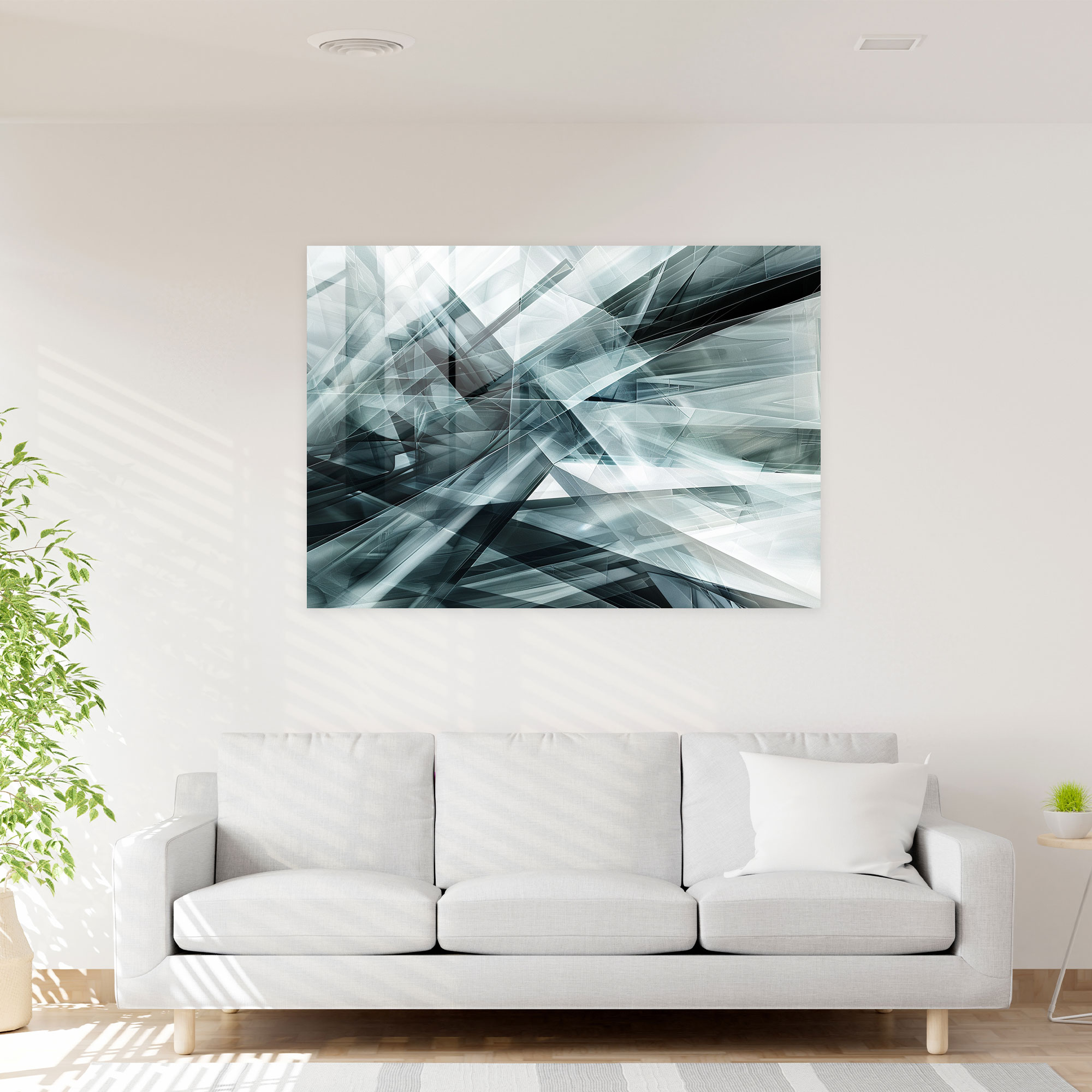 Abstract Art Futuristic Lines Glass Print - Abstract Art, Home Decoration, Modern Art, Abstract Art