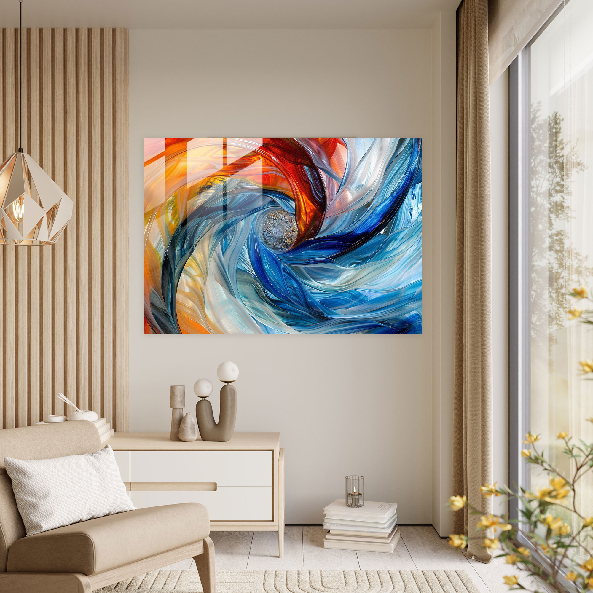 Abstract Art Swirling Patterns Glass Wall Art - Abstract Art, Wall Decoration, Abstract Art, Glass Wall Art