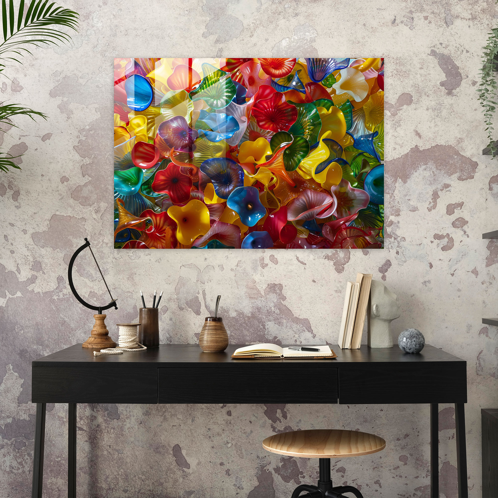 Abstract Art Colorful Chaos Glass Art - Abstract Art, Modern Art, Wall Decoration, Abstract Art