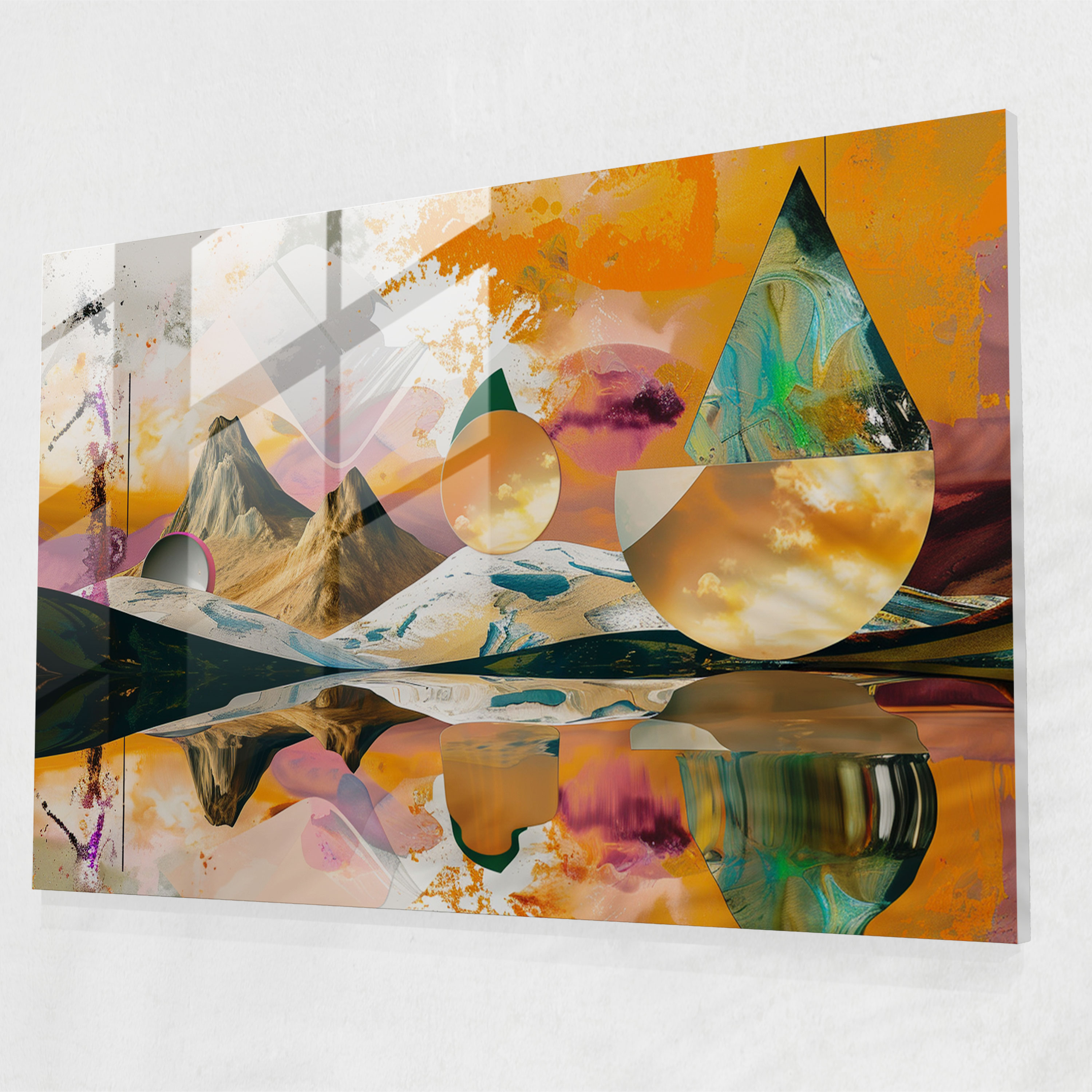 Abstract Art Whimsical Landscape Wall Decoration - Abstract Art, Wall Decoration, Glass Wall Art, Abstract Art