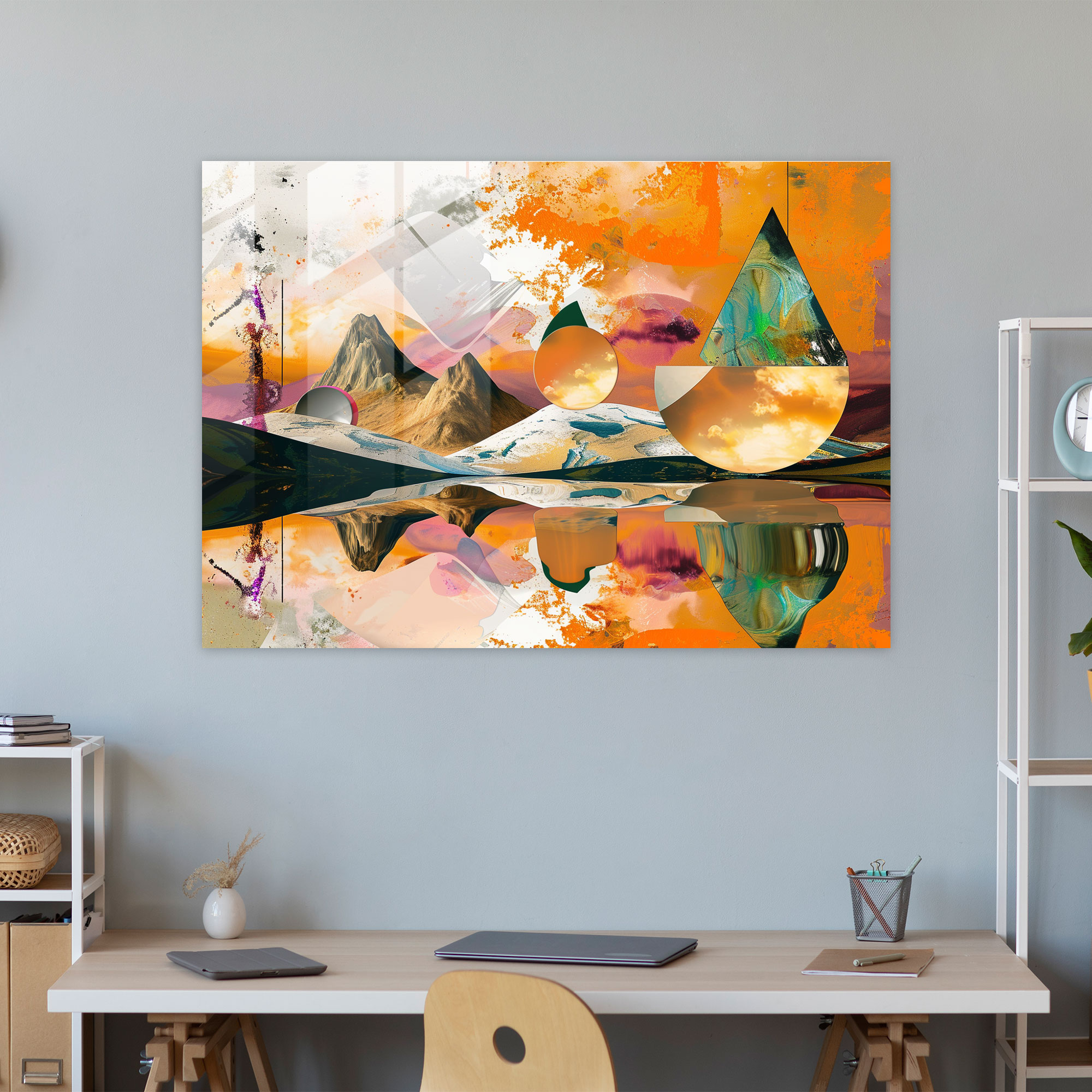 Abstract Art Whimsical Landscape Wall Decoration - Abstract Art, Wall Decoration, Glass Wall Art, Abstract Art