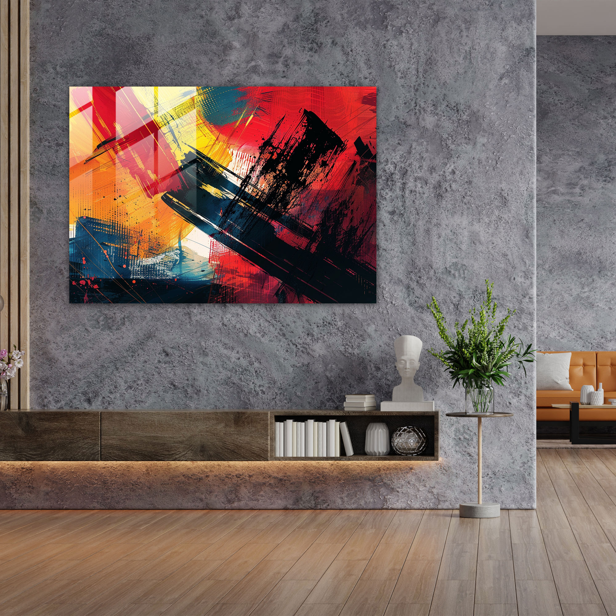 Vibrant Abstract Glass Print - Abstract Art, Modern Art, Wall Decoration, Glass Print