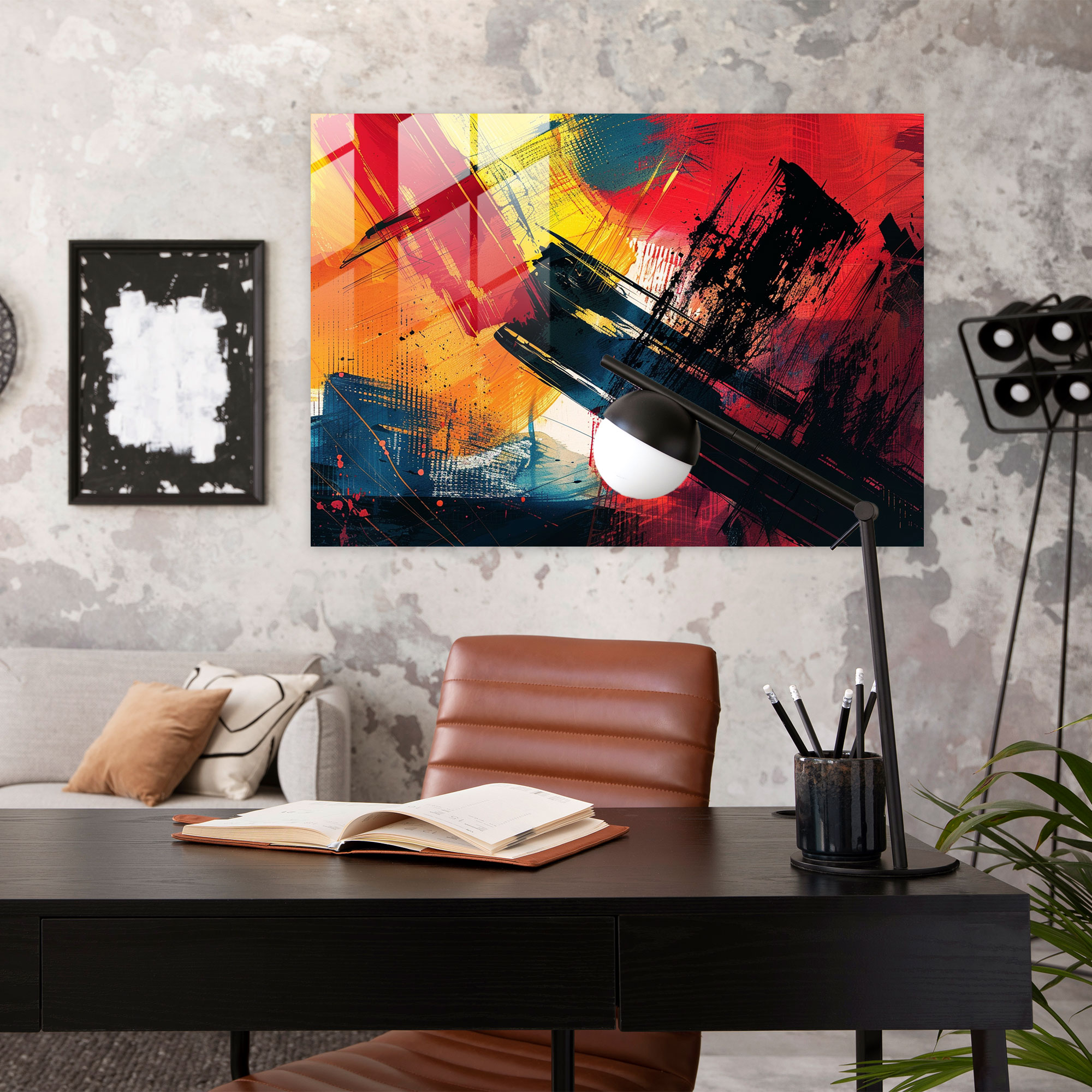 Vibrant Abstract Glass Print - Abstract Art, Modern Art, Wall Decoration, Glass Print