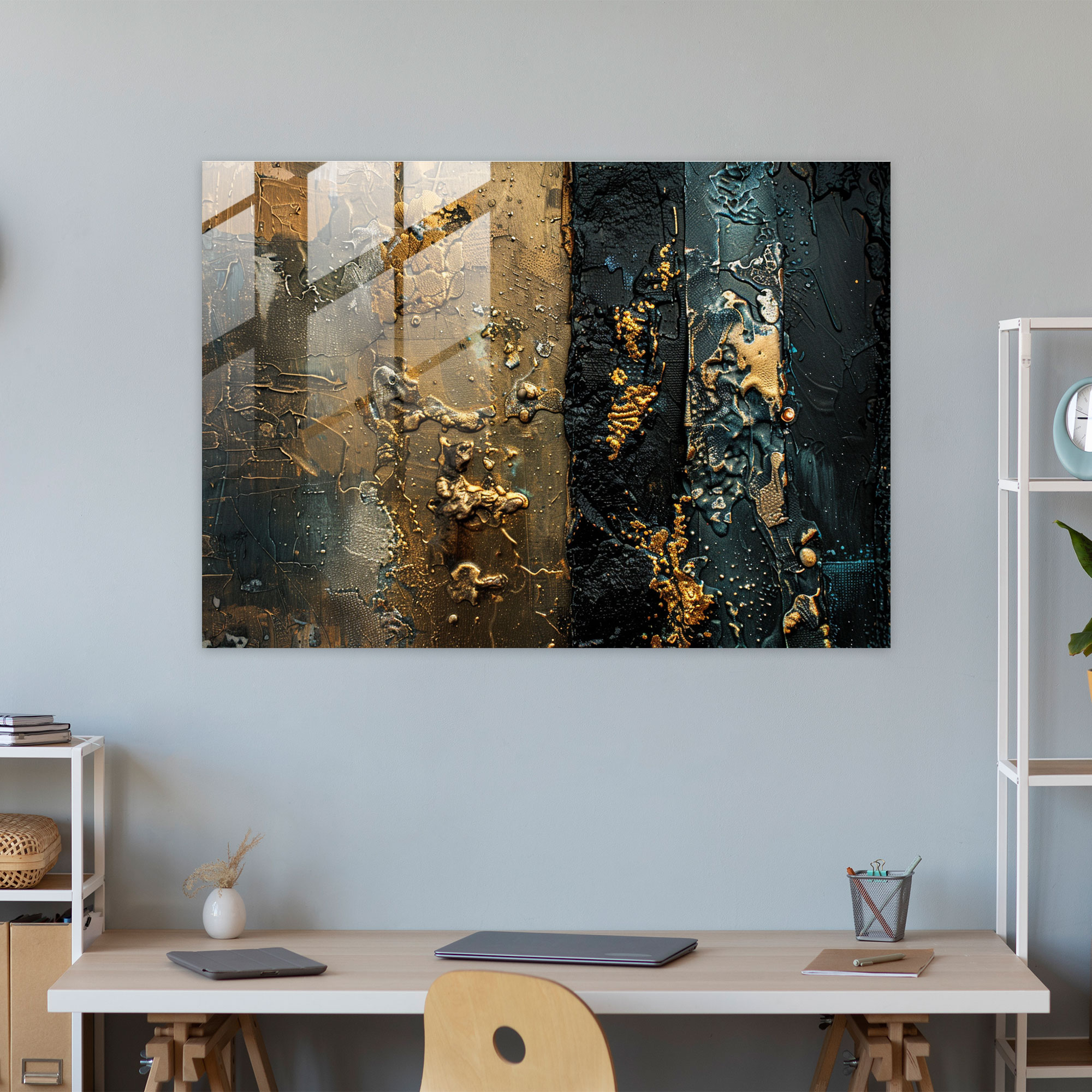 Textured Abstract Glass Art - Abstract Art, Abstract Art, Textured Layers, Wall Decoration