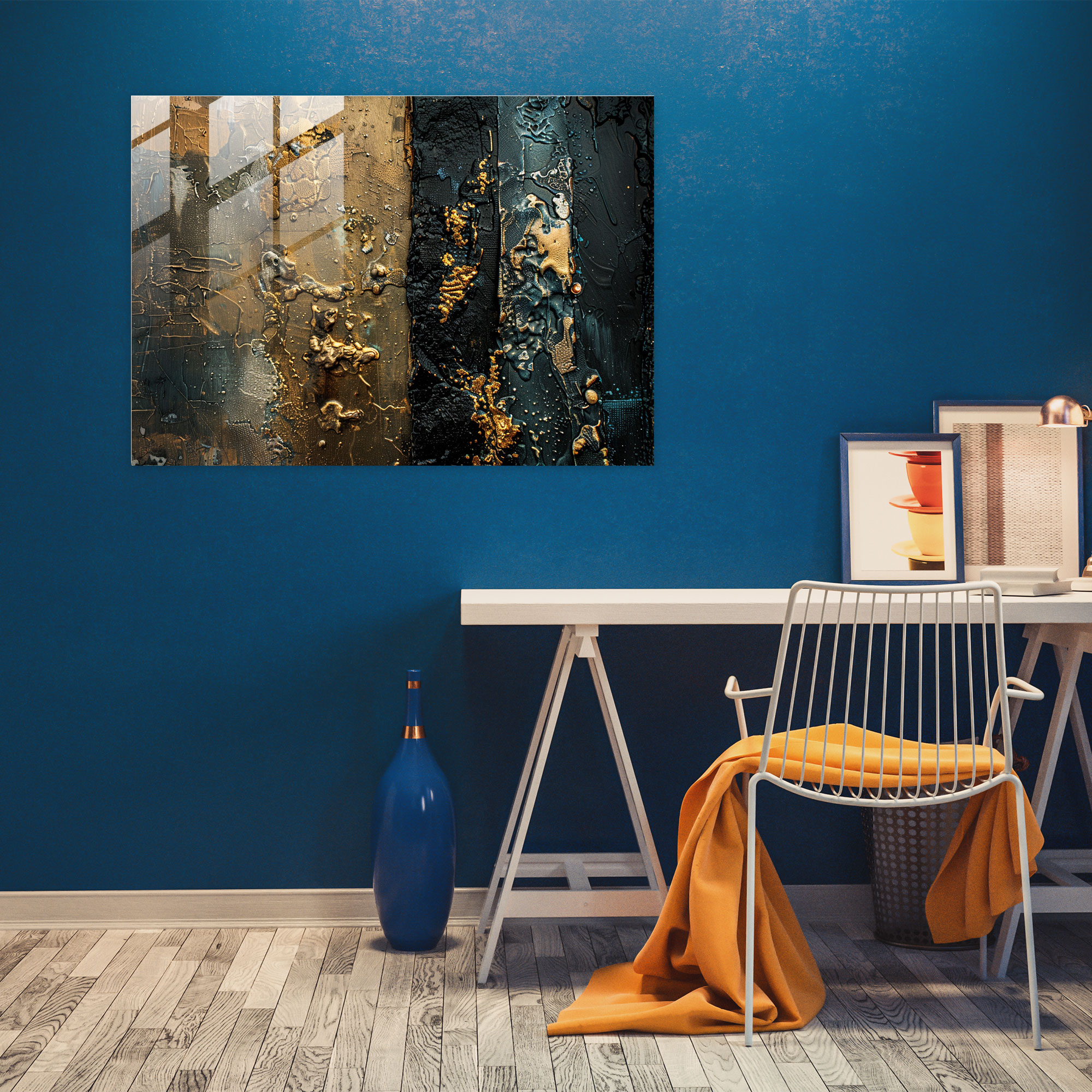 Textured Abstract Glass Art - Abstract Art, Abstract Art, Textured Layers, Wall Decoration