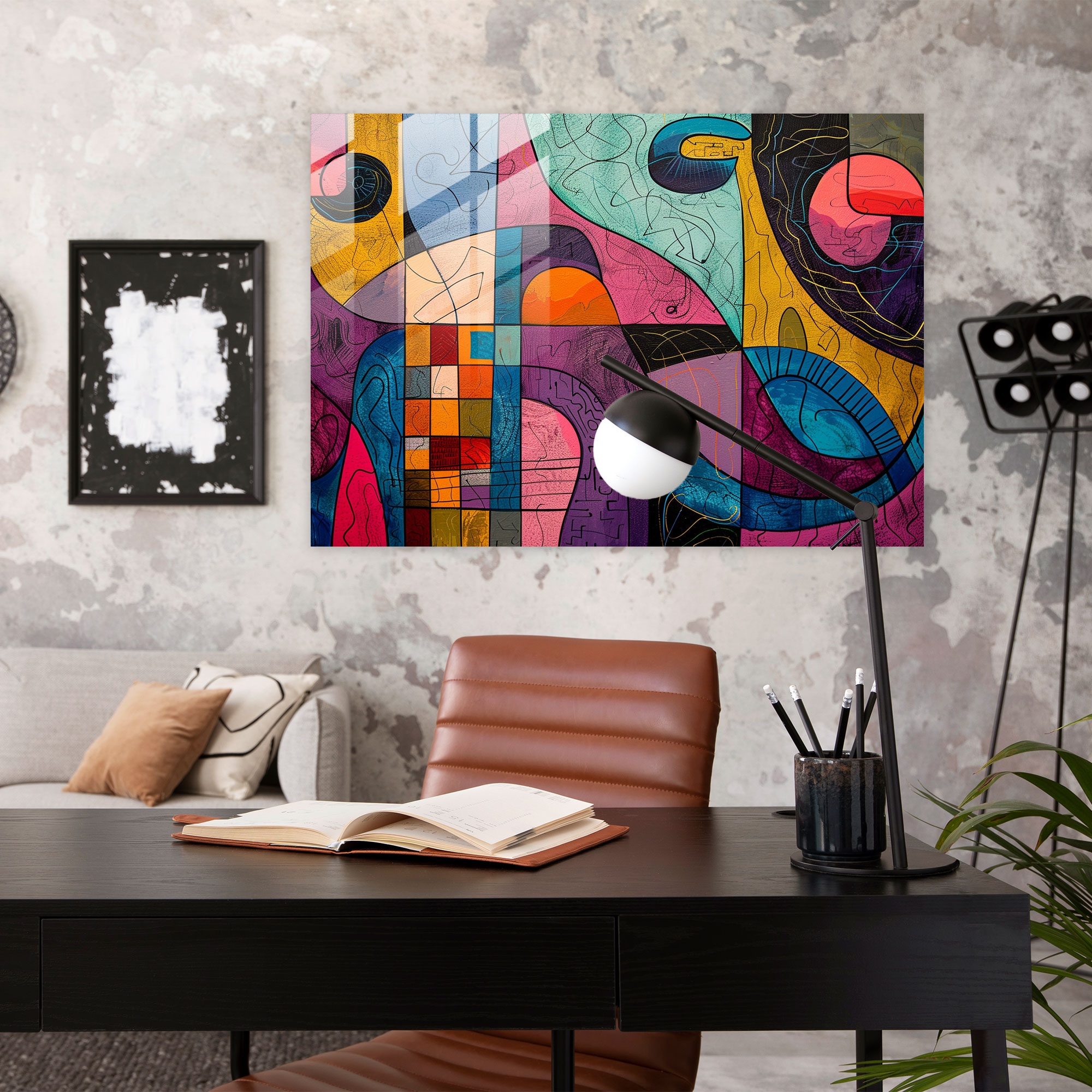 Whimsical Abstract Glass Wall Art - Abstract Art, Home Decoration, Glass Wall Art, Abstract Art