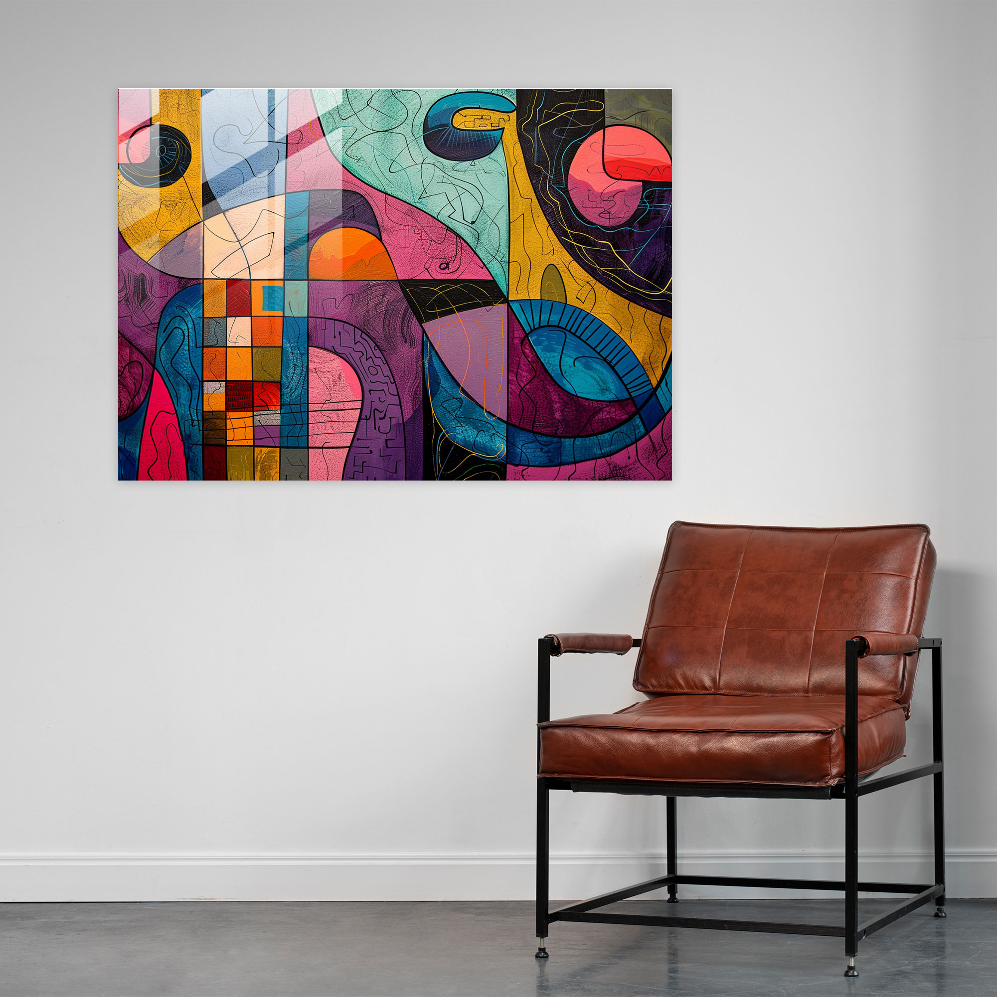 Whimsical Abstract Glass Wall Art - Abstract Art, Home Decoration, Glass Wall Art, Abstract Art