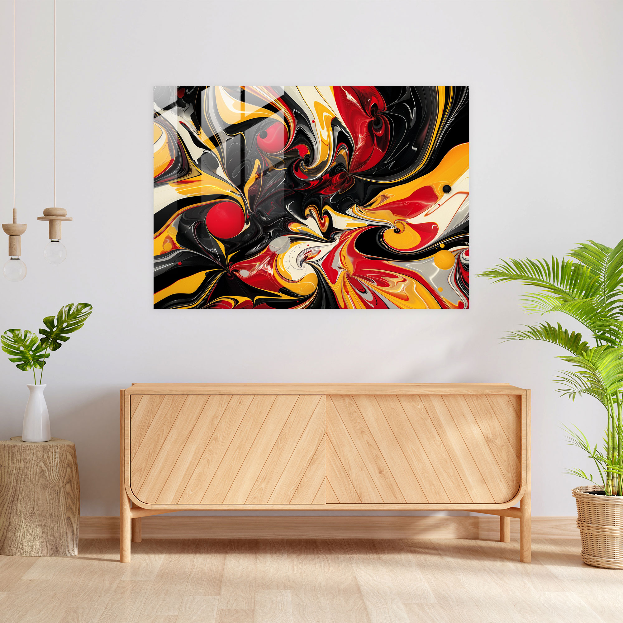 Dynamic Abstract Glass Print - Abstract Art, Wall Decoration, Glass Print, Dynamic Patterns