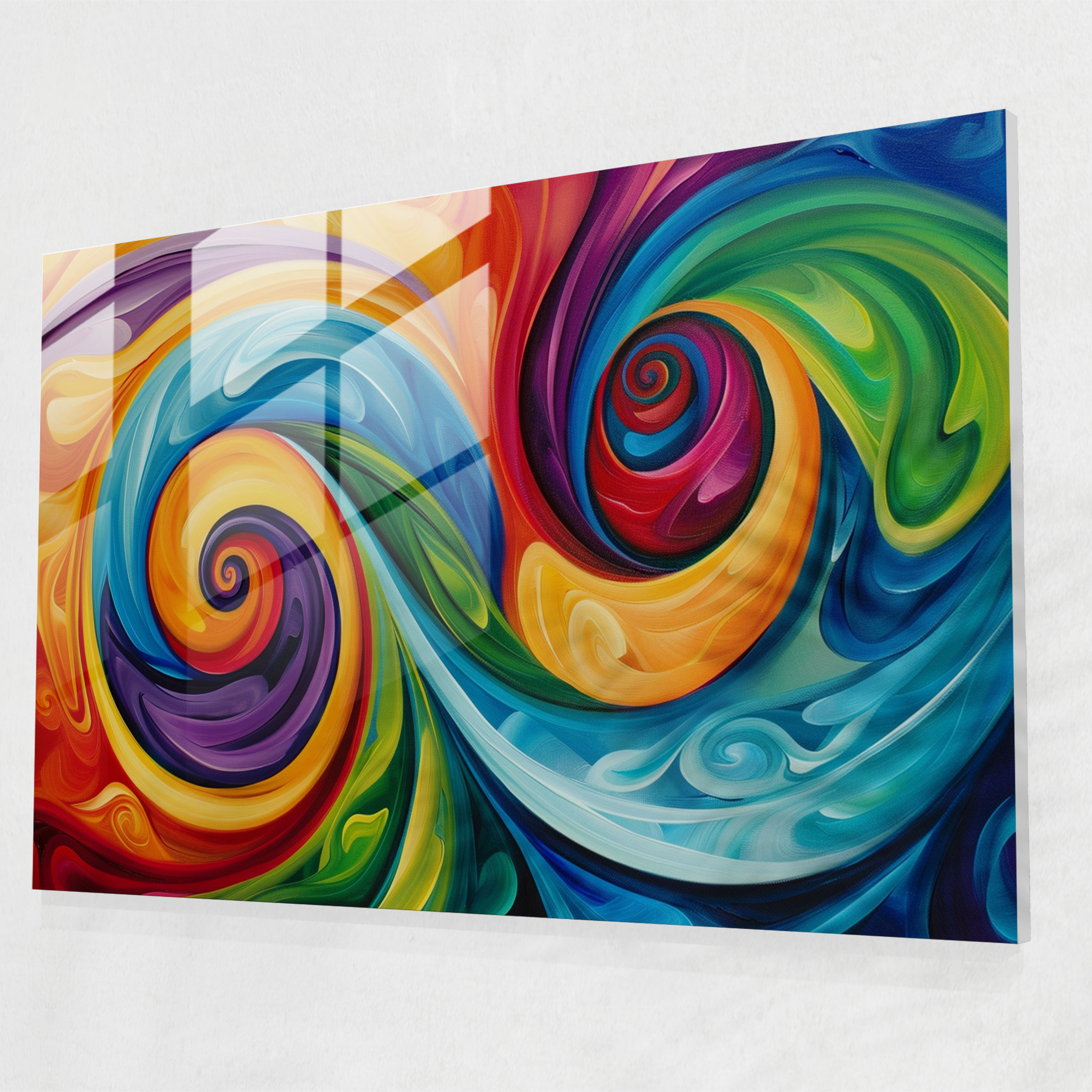 Abstract Glass Print - Colorful Swirls - Abstract Art, Glass Print, Modern Art, Home Decoration