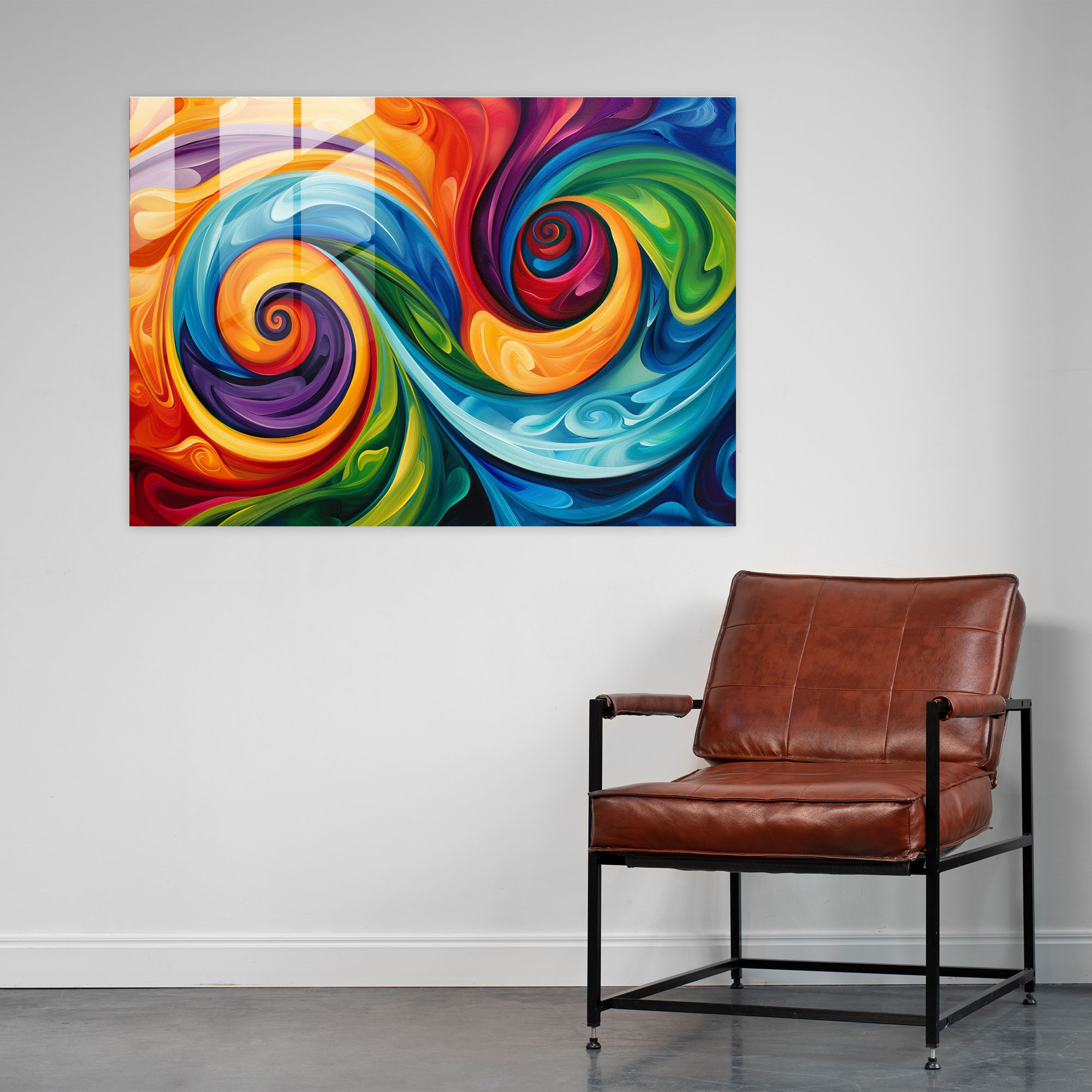Abstract Glass Print - Colorful Swirls - Abstract Art, Glass Print, Modern Art, Home Decoration