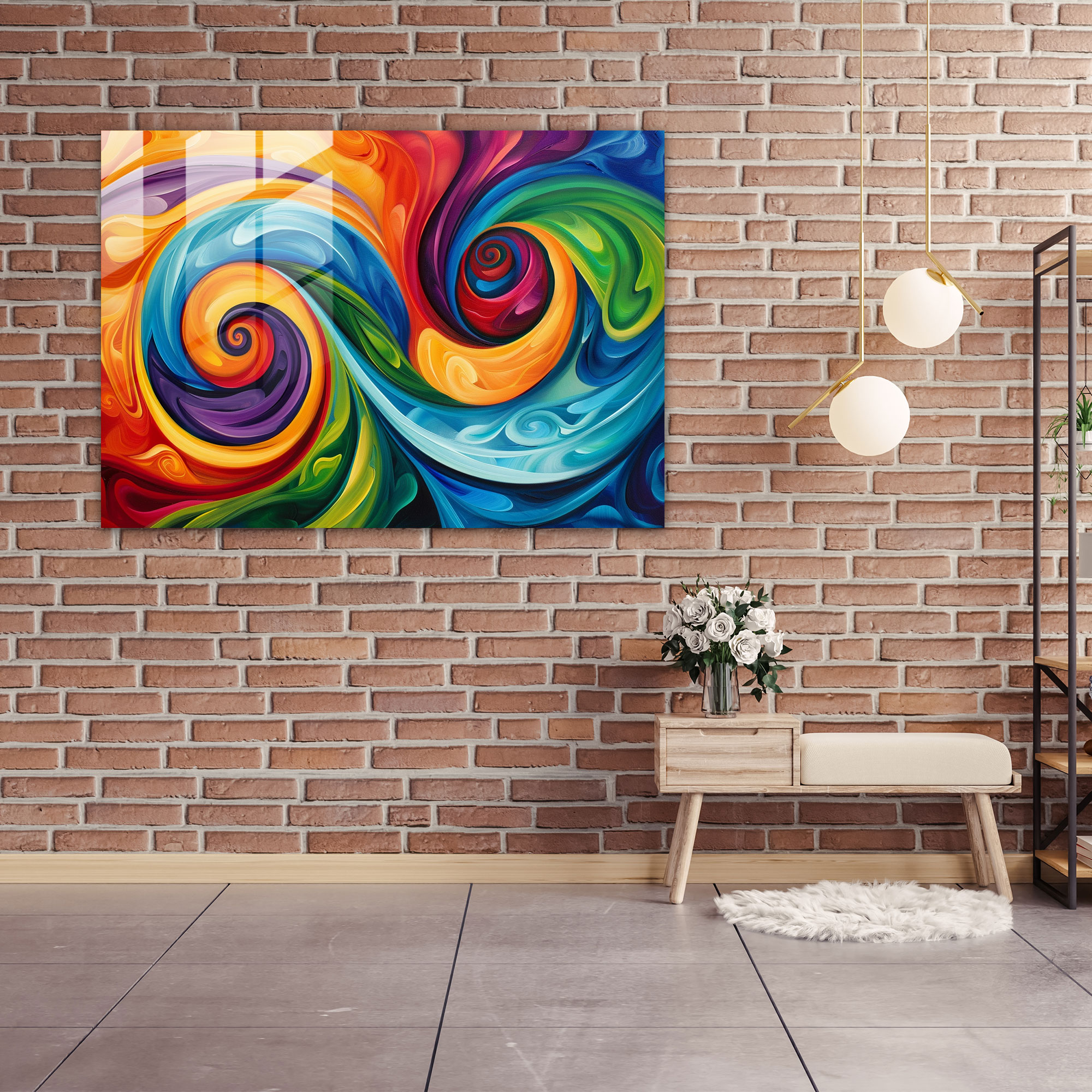 Abstract Glass Print - Colorful Swirls - Abstract Art, Glass Print, Modern Art, Home Decoration