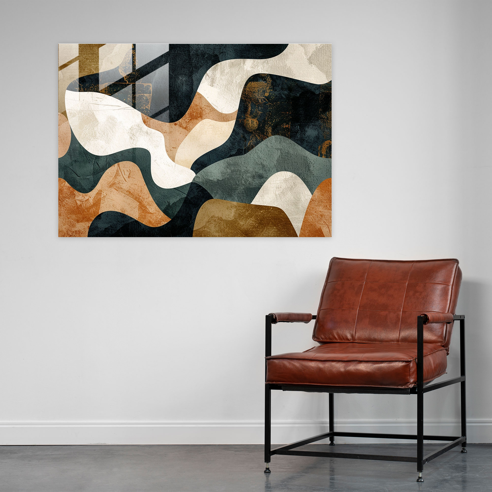Earthy Abstract Glass Wall Art - Natural Shapes - Abstract Art, Glass Wall Art, Wall Decoration, Abstract Art