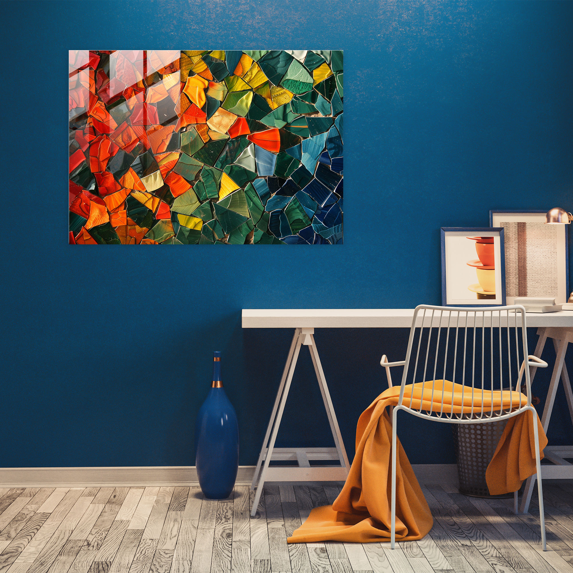 Jewel Tones Glass Wall Art - Mosaic Design - Abstract Art, Abstract Art, Glass Wall Art, Glass Art