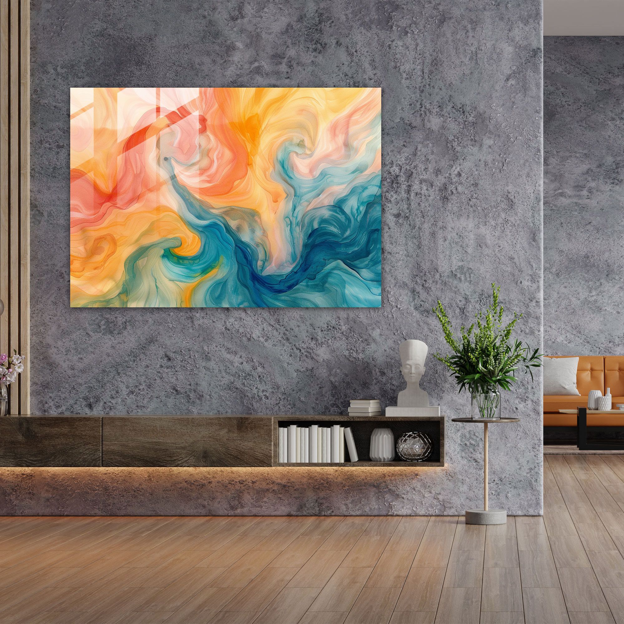 Watercolor Abstract Glass Wall Art - Dreamy Swirls - Abstract Art, Abstract Art, Wall Decoration, Glass Wall Art