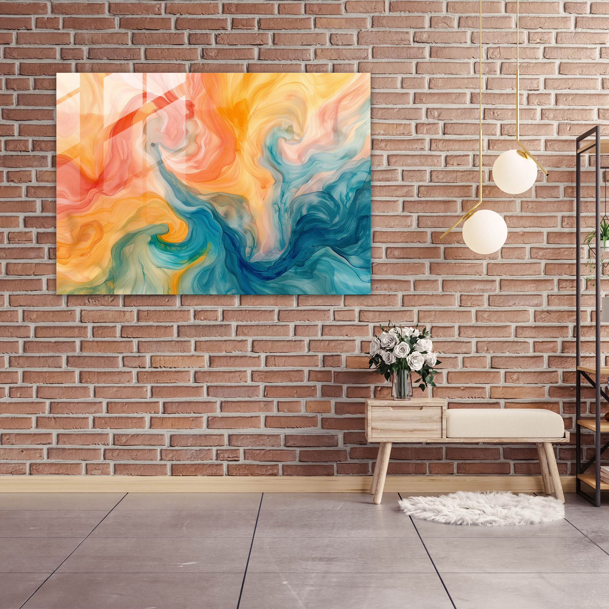 Watercolor Abstract Glass Wall Art - Dreamy Swirls - Abstract Art, Abstract Art, Wall Decoration, Glass Wall Art