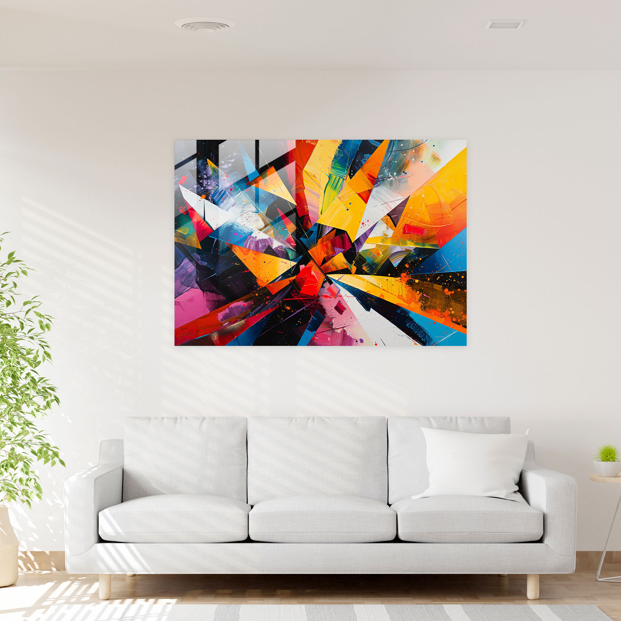 Vibrant Color Explosion Glass Print - Abstract Art, Modern Art, Abstract Art, Glass Print
