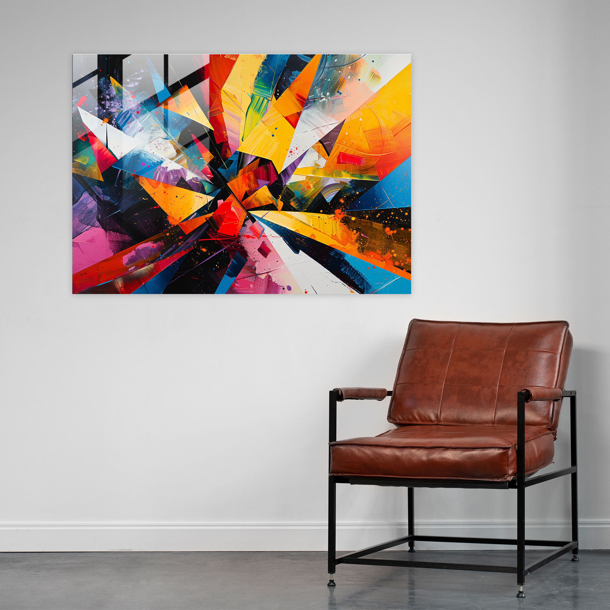 Vibrant Color Explosion Glass Print - Abstract Art, Modern Art, Abstract Art, Glass Print