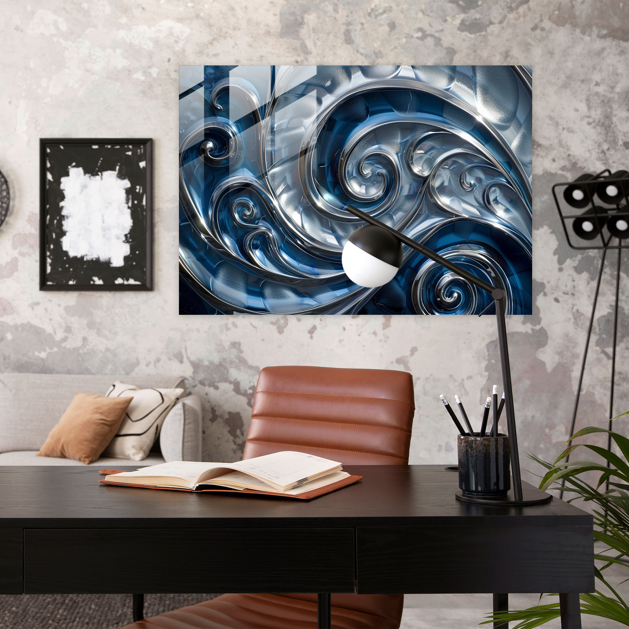 Hypnotic Swirl Glass Wall Art - Abstract Art, Glass Wall Art, Swirling Patterns, Home Decoration