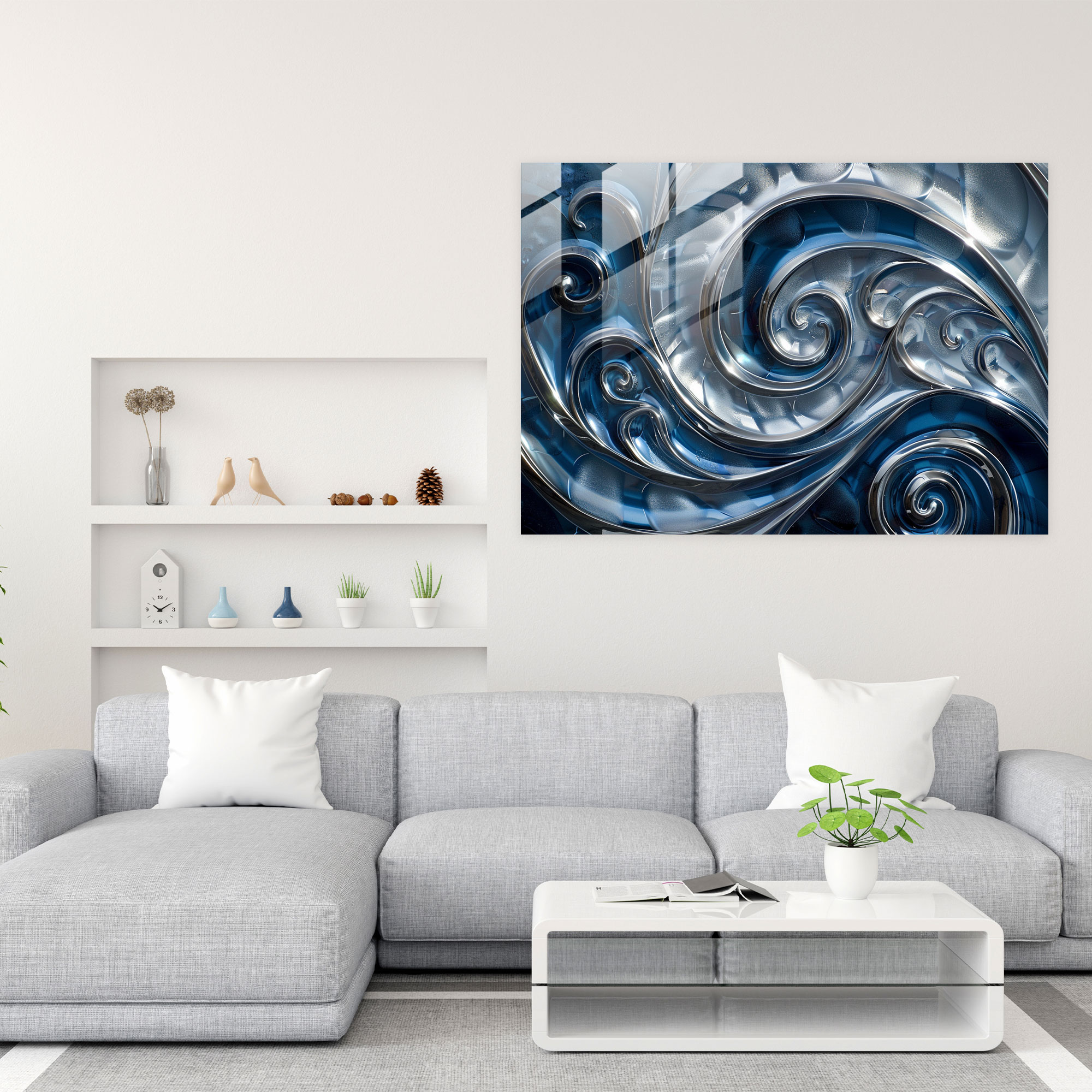 Hypnotic Swirl Glass Wall Art - Abstract Art, Glass Wall Art, Swirling Patterns, Home Decoration
