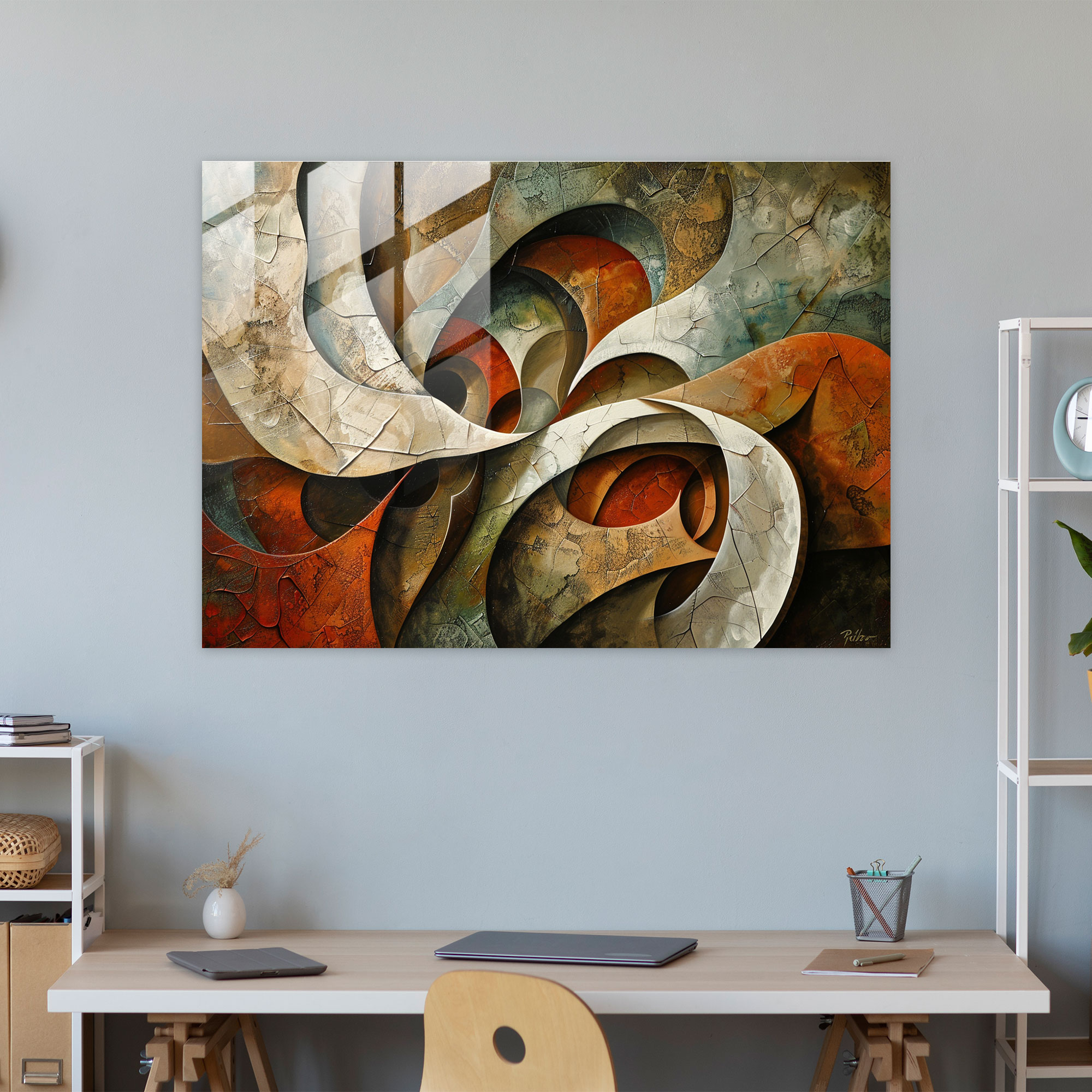 Earthy Organic Glass Print - Abstract Art, Home Decoration, Wall Decoration, Modern Art