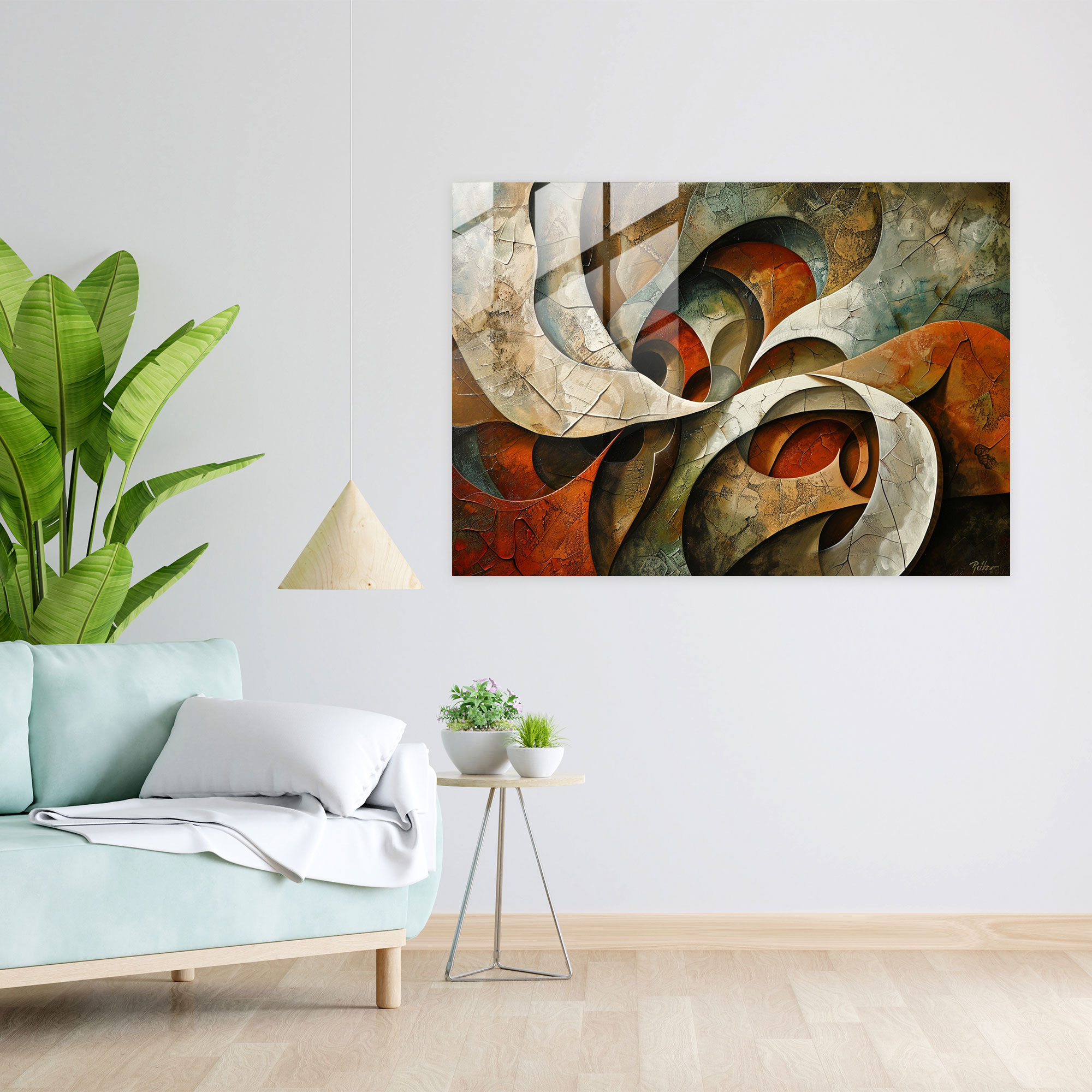 Earthy Organic Glass Print - Abstract Art, Home Decoration, Wall Decoration, Modern Art