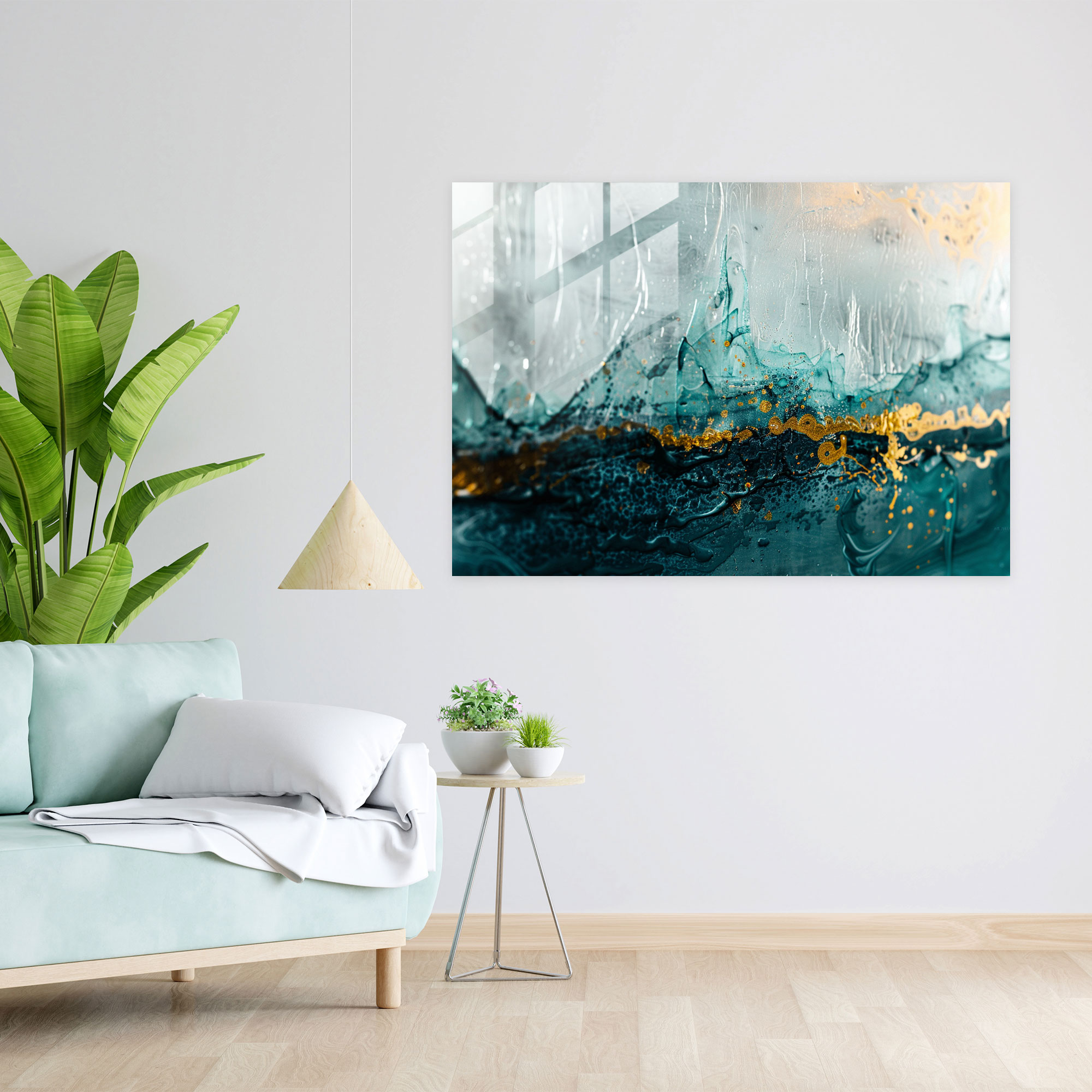 Minimalist Landscape Glass Art - Abstract Art, Modern Art, Home Decoration, Landscape
