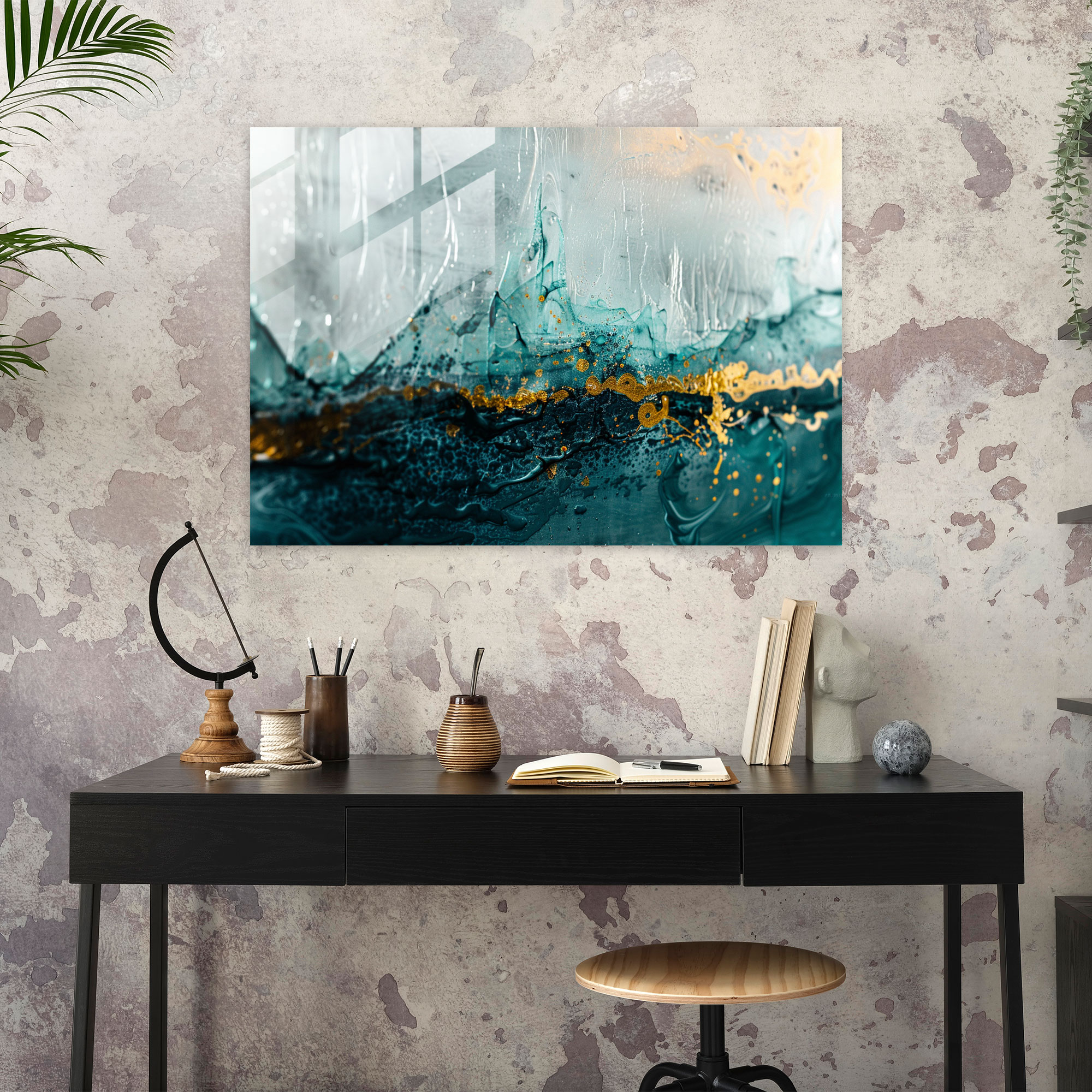 Minimalist Landscape Glass Art - Abstract Art, Modern Art, Home Decoration, Landscape