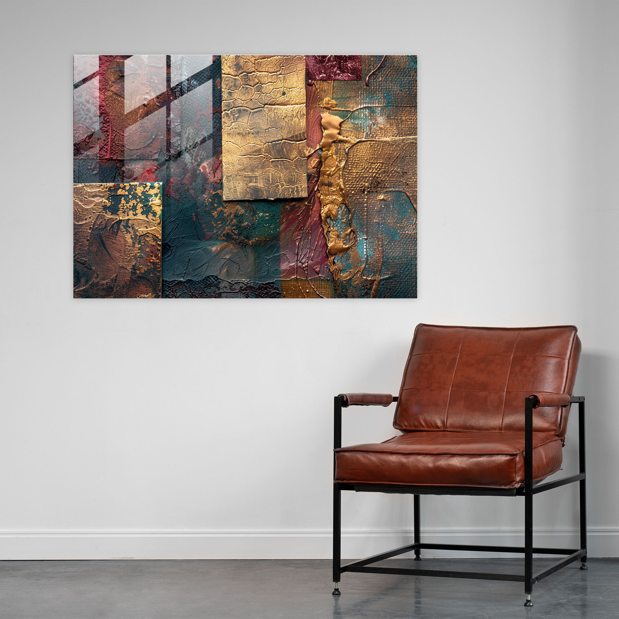 Texture Collage Glass Wall Art - Abstract Art, Home Decoration, Modern Art, Abstract Art