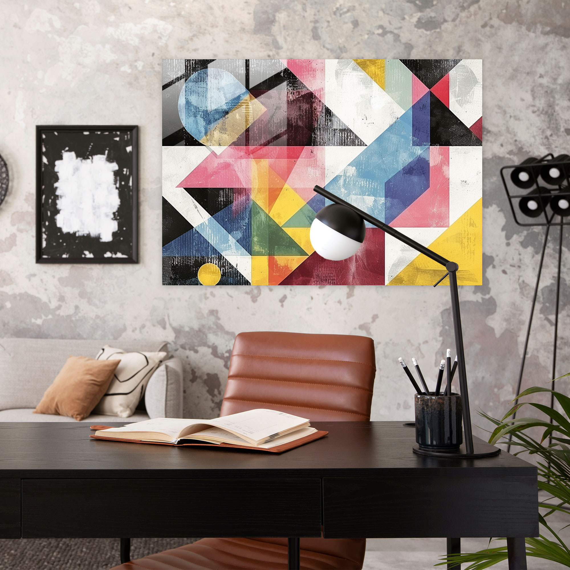 Geometric Abstract Glass Wall Art - Abstract Art, Wall Decoration, Abstract Art, Modern Art