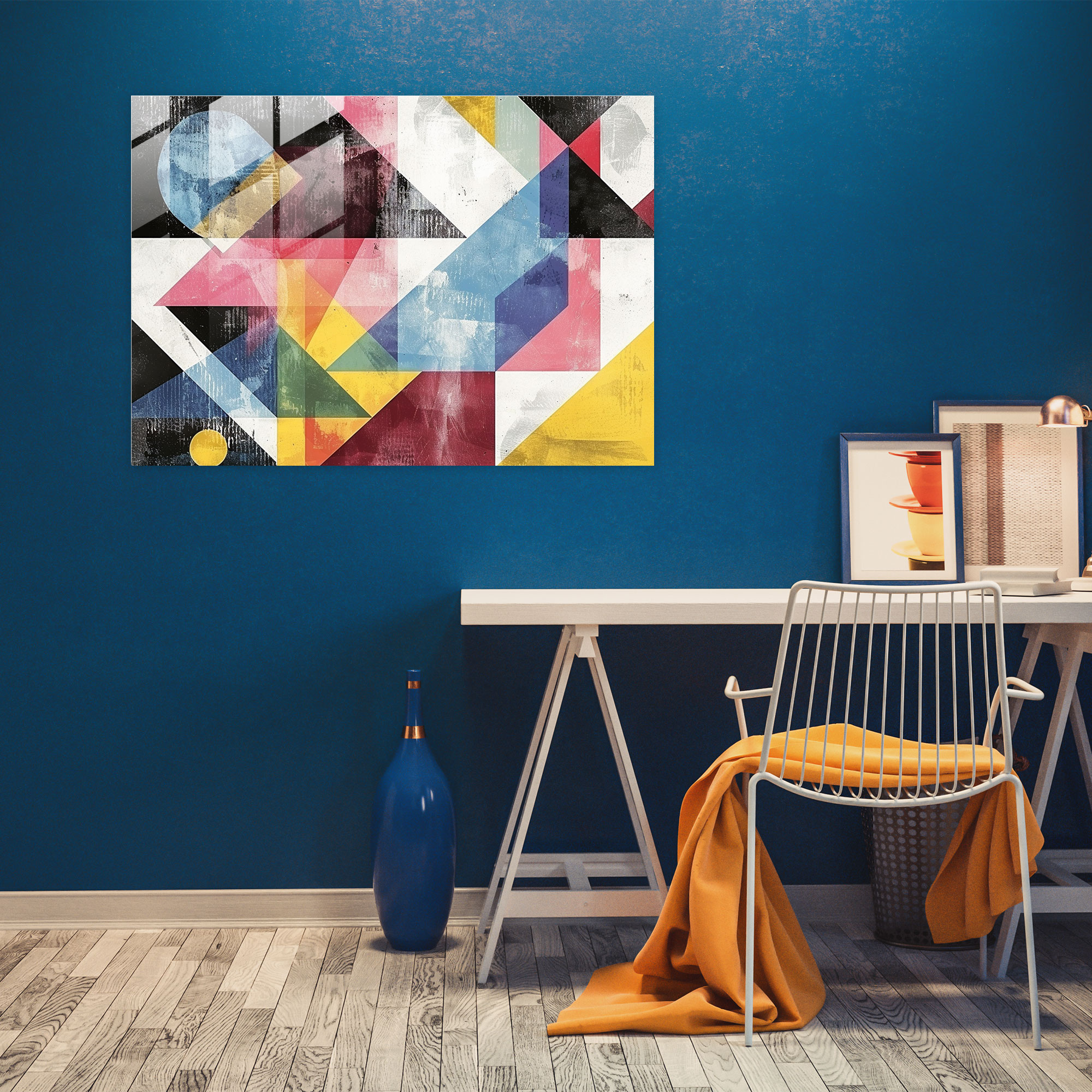 Geometric Abstract Glass Wall Art - Abstract Art, Wall Decoration, Abstract Art, Modern Art