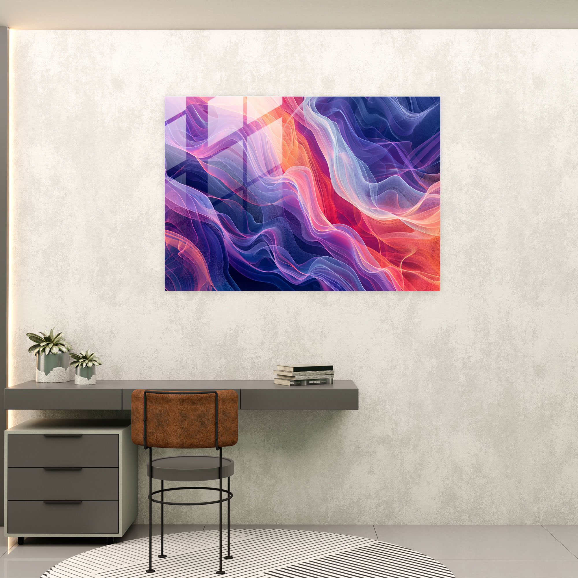Elegant Abstract Glass Print - Abstract Art, Modern Art, Abstract Art, Home Decoration