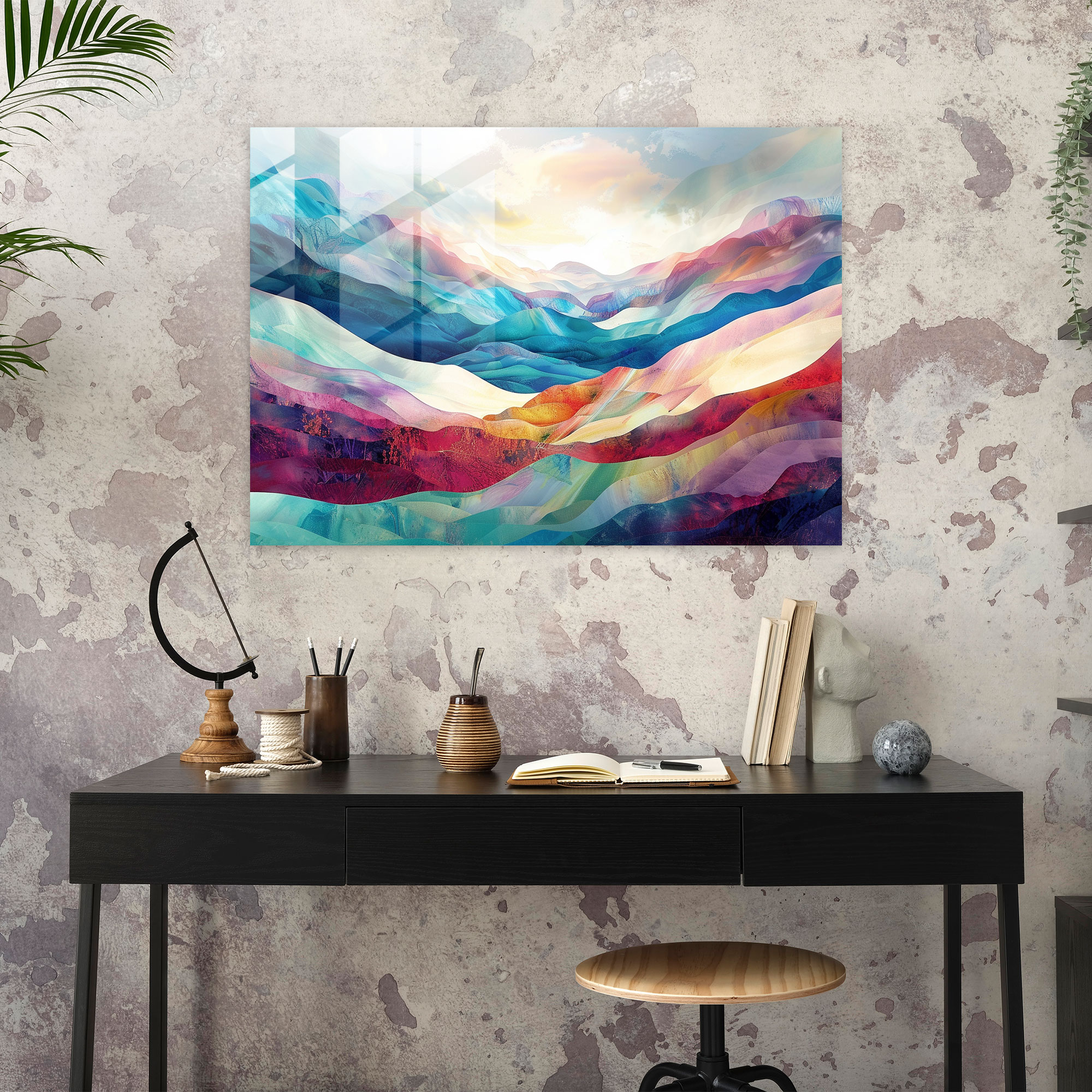 Dreamy Landscape Glass Wall Art - Abstract Art, Home Decoration, Glass Print, Modern Art