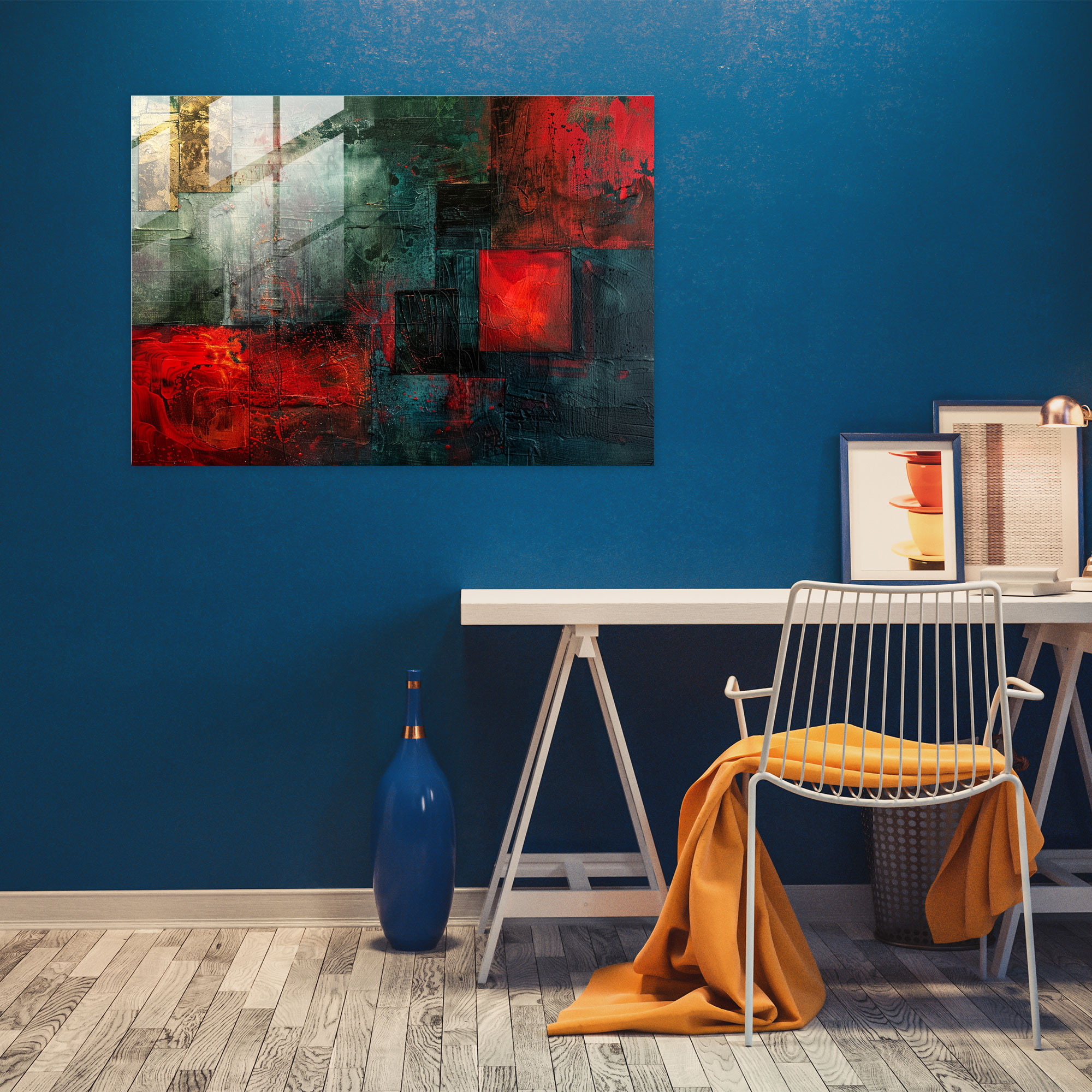 Textured Abstract Glass Print - Abstract Art, Abstract Art, Wall Decoration, Home Decoration